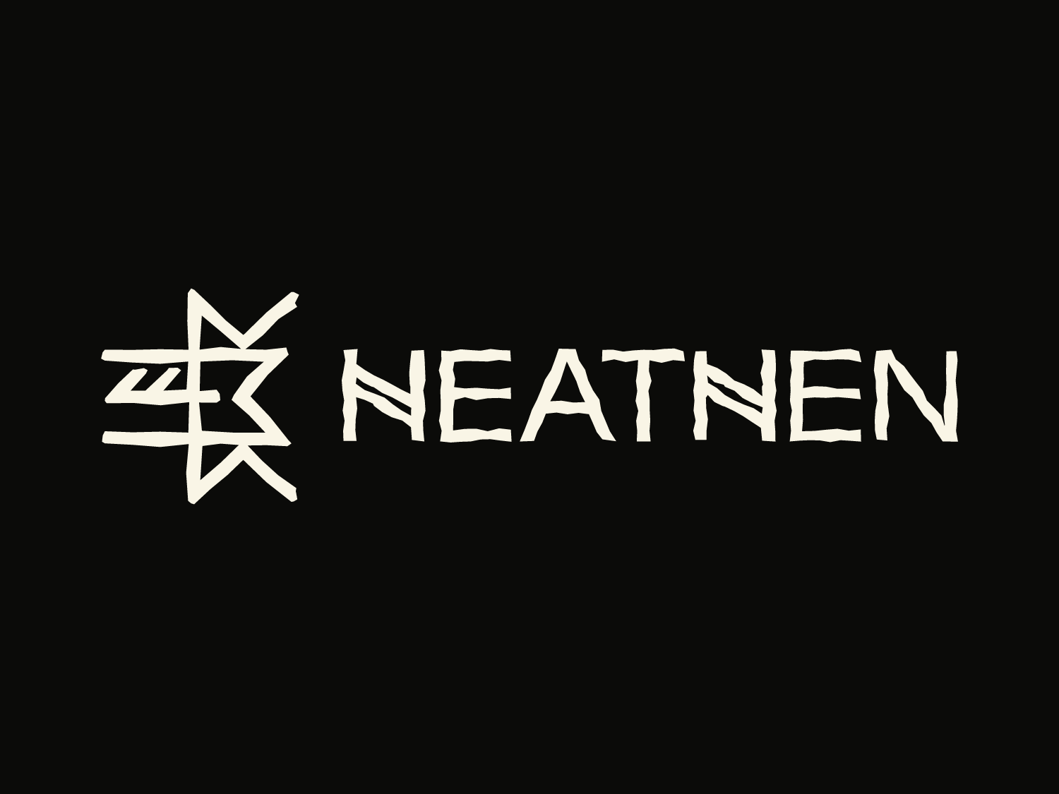 Heathen black monochrome logo and wordmark.
