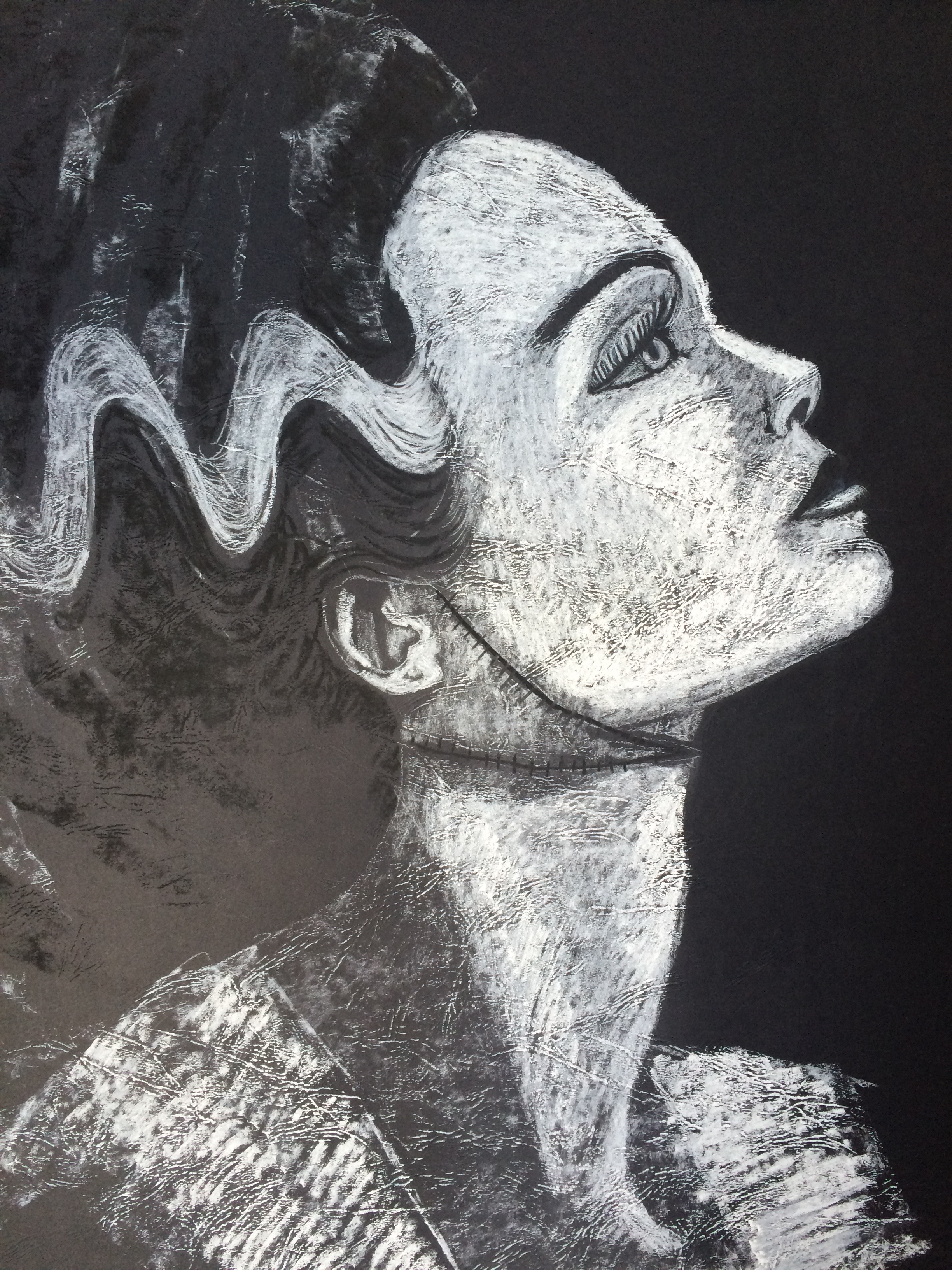 Bride of Frankenstein. In private collection. May be available for Art Walk, if on loan from owner.