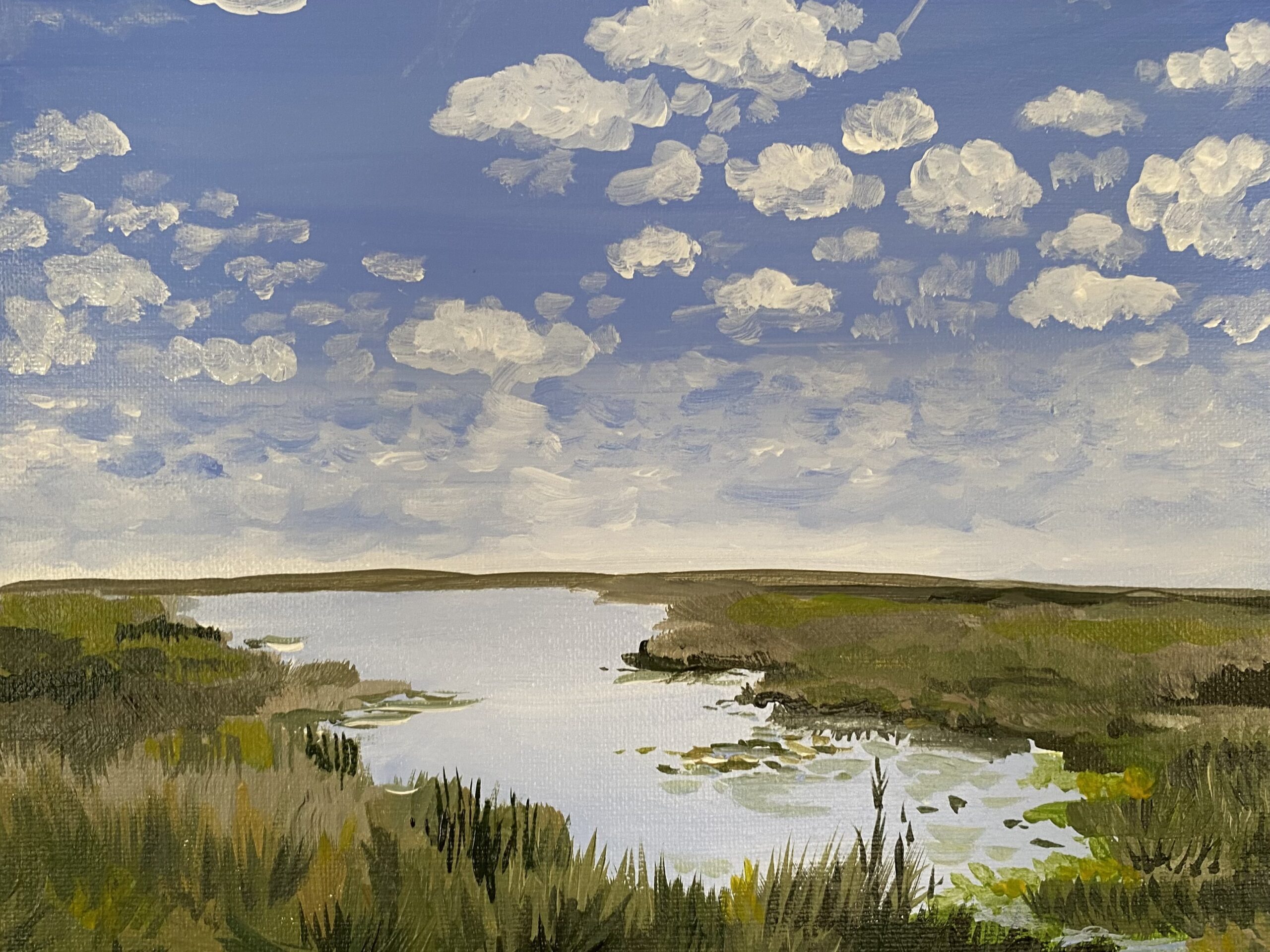 8"x 10" acrylic painting of Sweetwater Wetlands Park in Gainesville