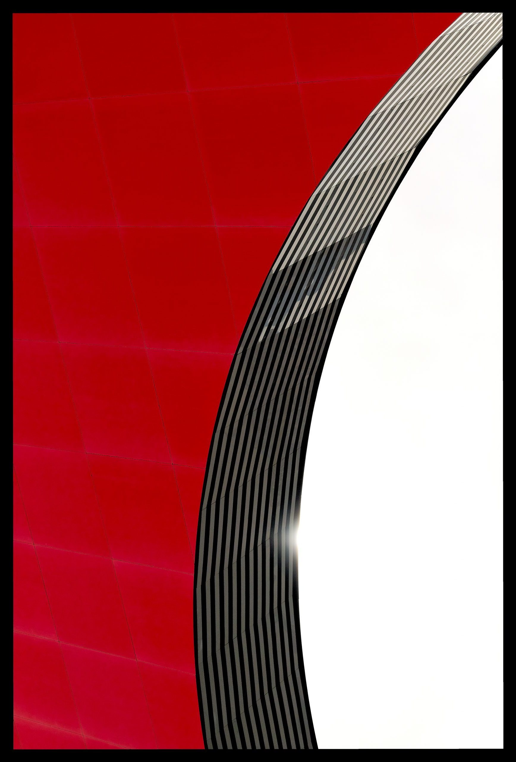 a red and black striped object