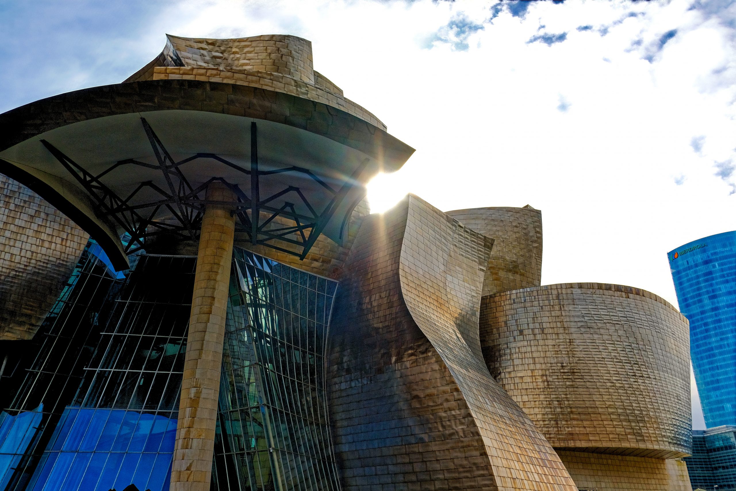 Guggenheim Museum Bilbao with a curved roof