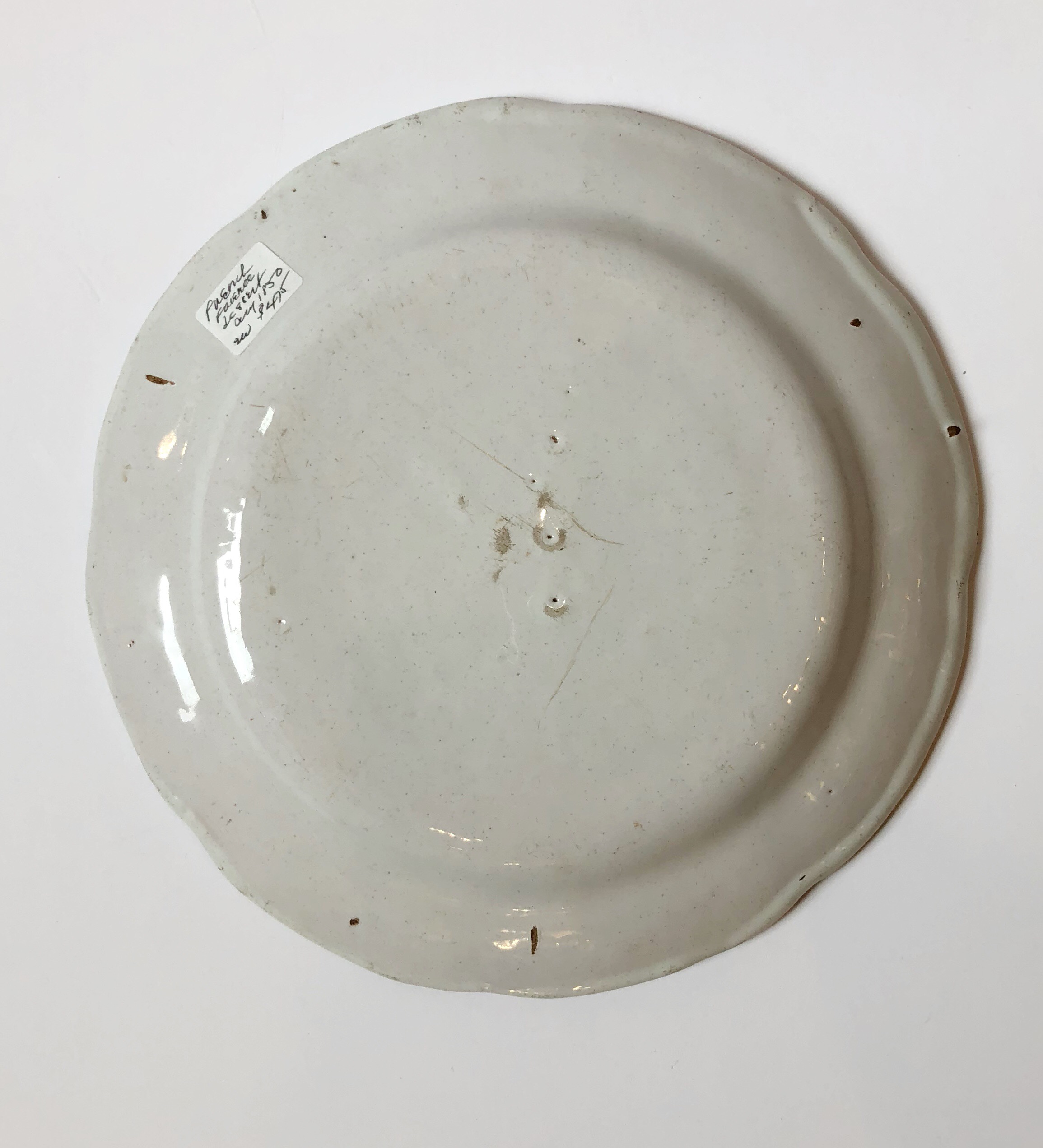 French Faience Dessert Dish with Peacock - Bardith, Ltd.