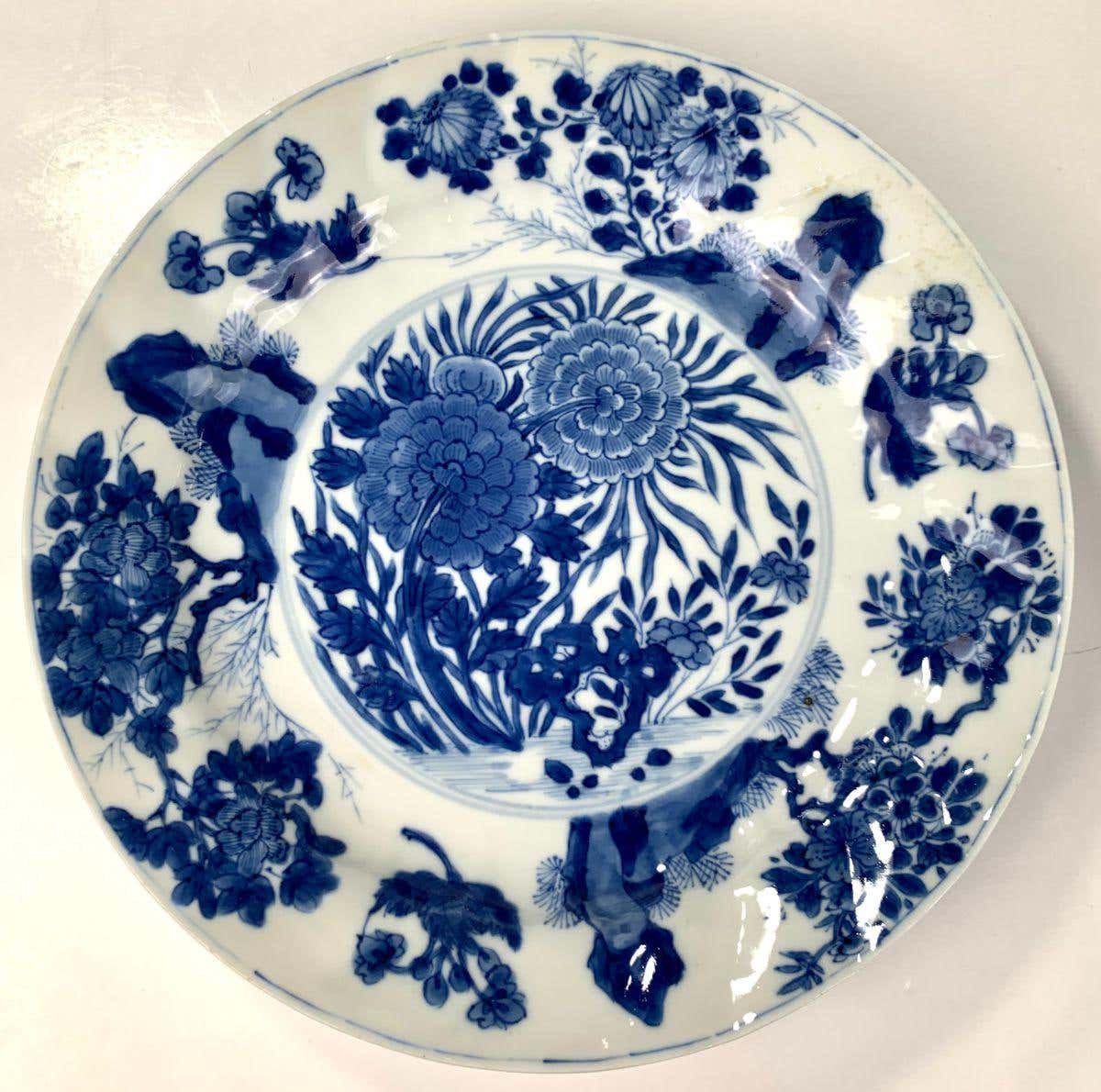 Six Blue and White Chinese Porcelain Dishes Kangxi Era Made c-1700