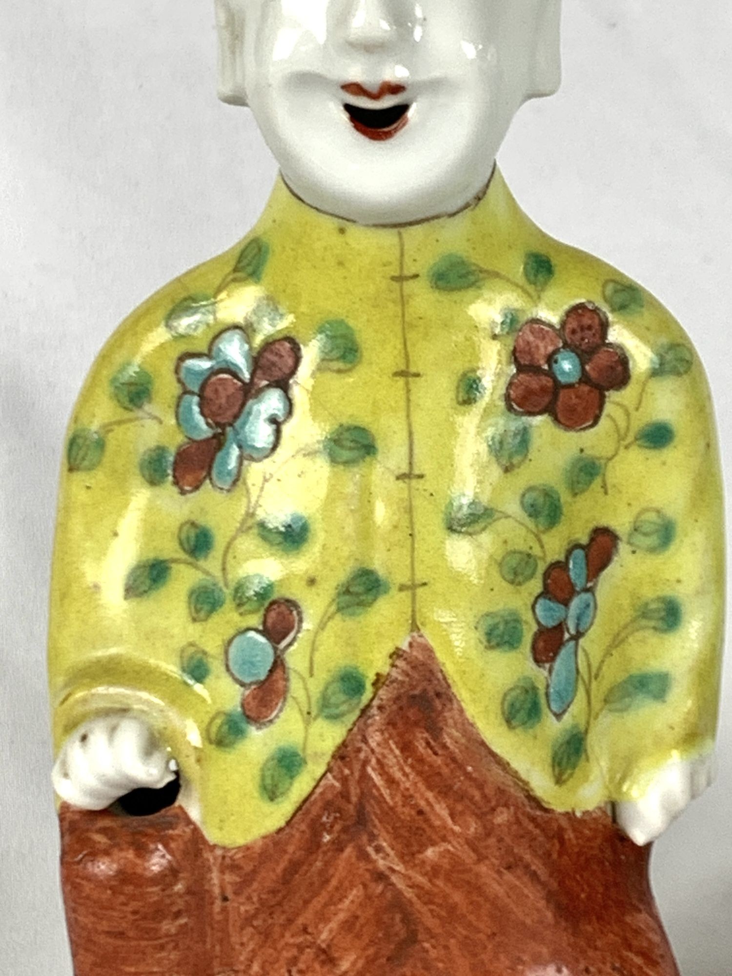 Set of Three Chinese Figures, Laughing Boys, Hand Painted