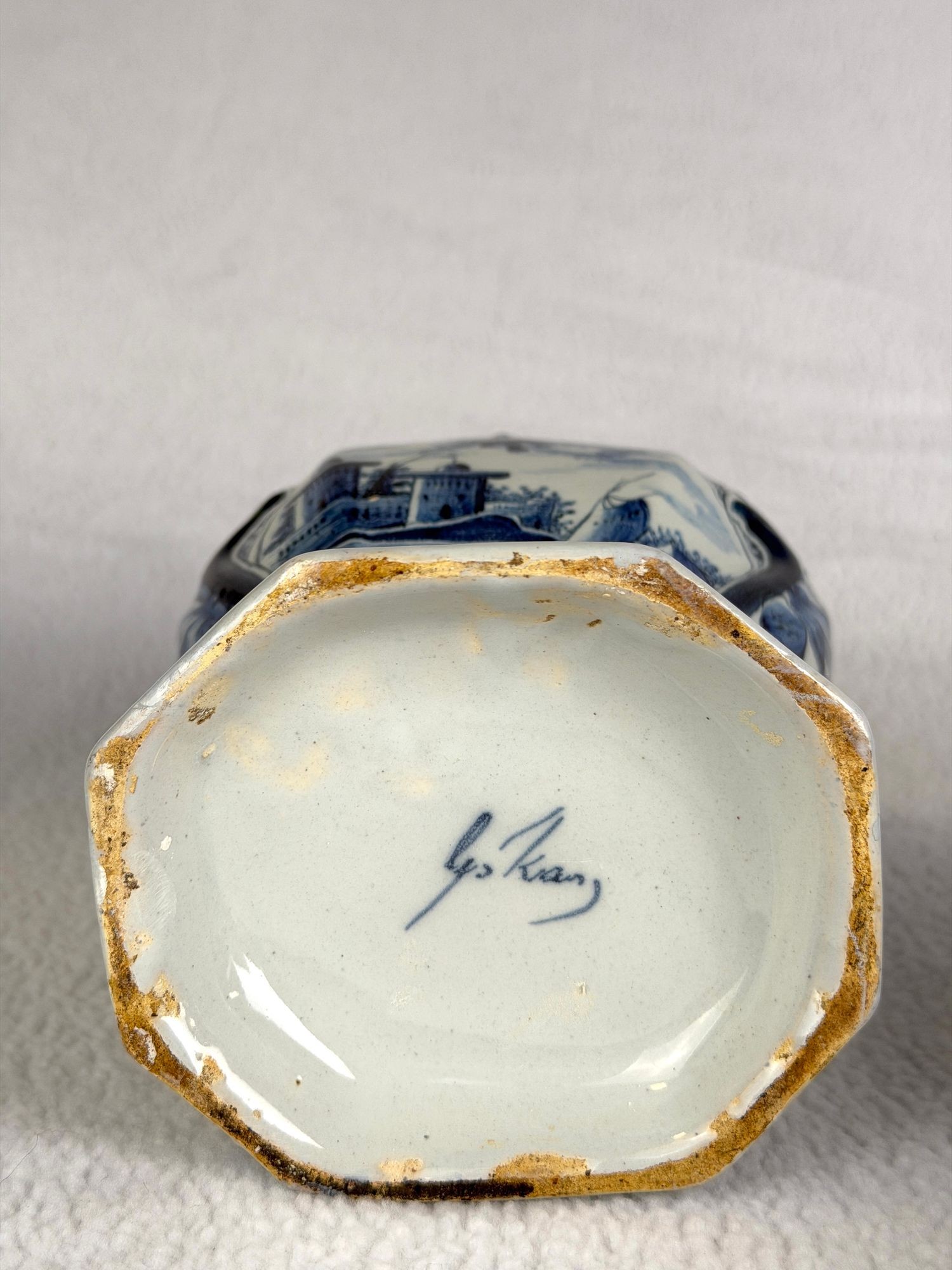 Blue and White Delft Pair Mantel Jars Netherlands circa 1770 - Image 10