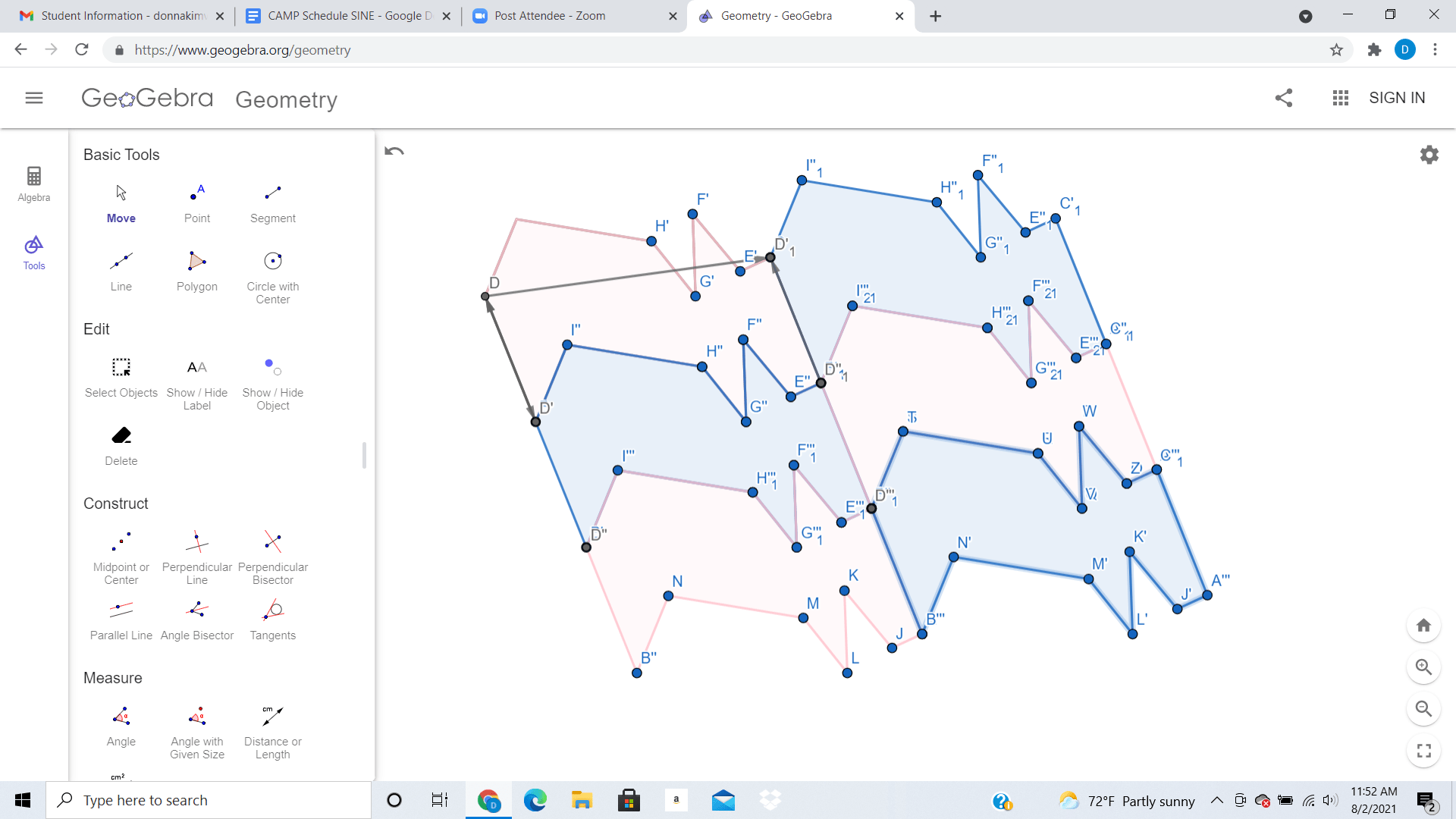 Student's work in Computer Science Class.