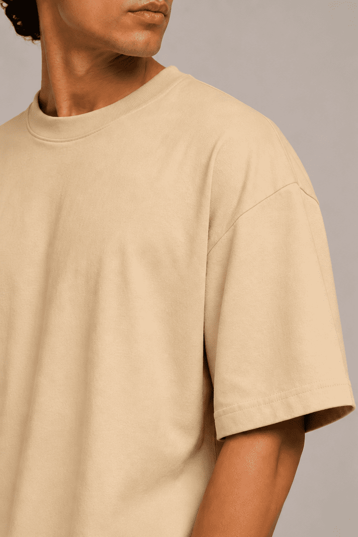Barefold’s Premium Oversized T-Shirt, Beige (240 GSM)