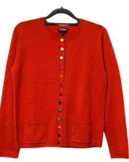 CARDIGAN RAINBOW I KASHMIR ORANSJE - ESTHEME