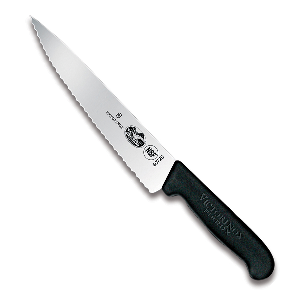Victorinox 5.2033.19 Wavy Edge Chefs Knife, Black, Stainless SteelPlastic  - 7-12 - Bargreen Ellingson