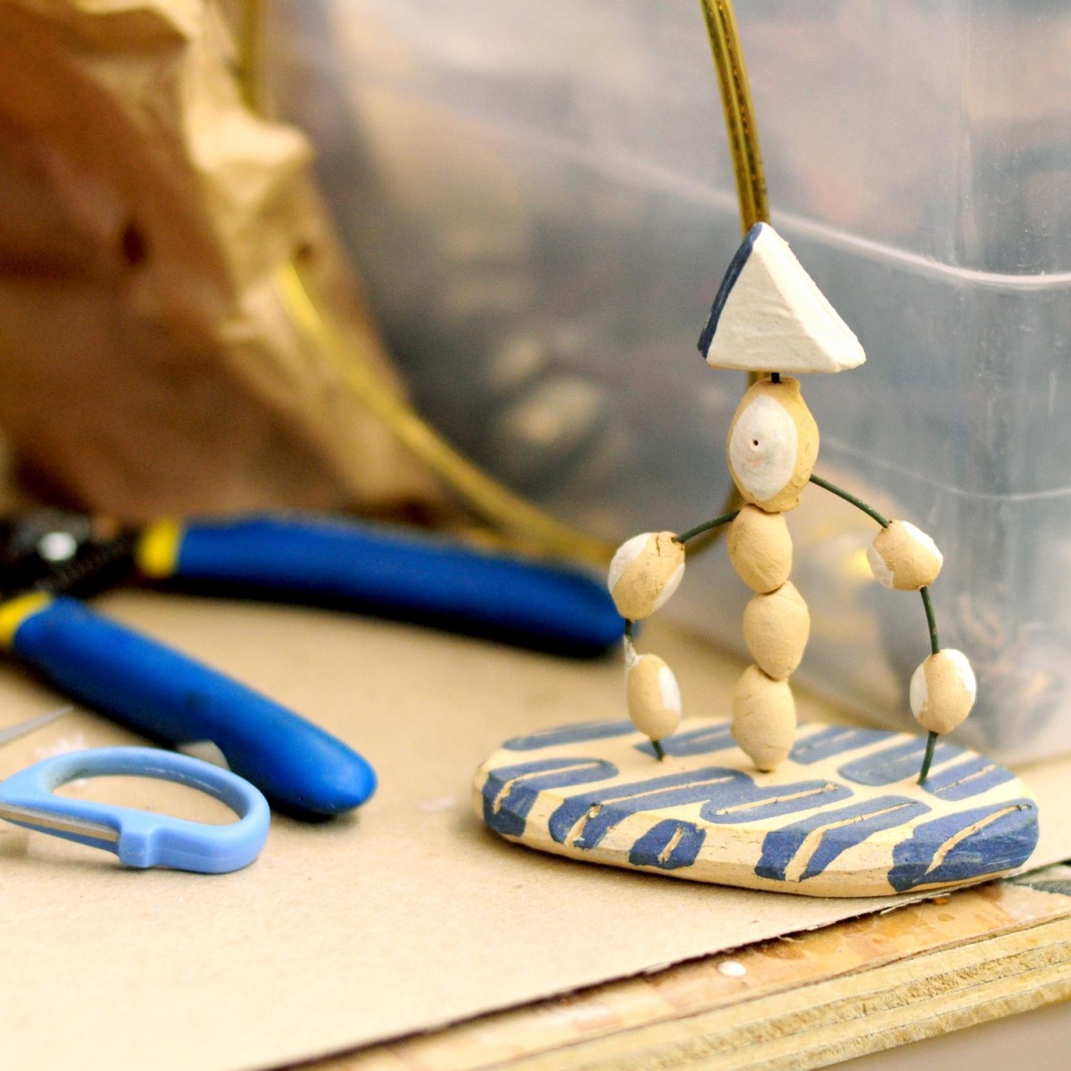 “I originally planned on glazing them all,” Ziperstein says of the raw clay sculptures with mason stain slips. “To relook at the work for what it is rather than what I expected it to be was a big turning point for me.”