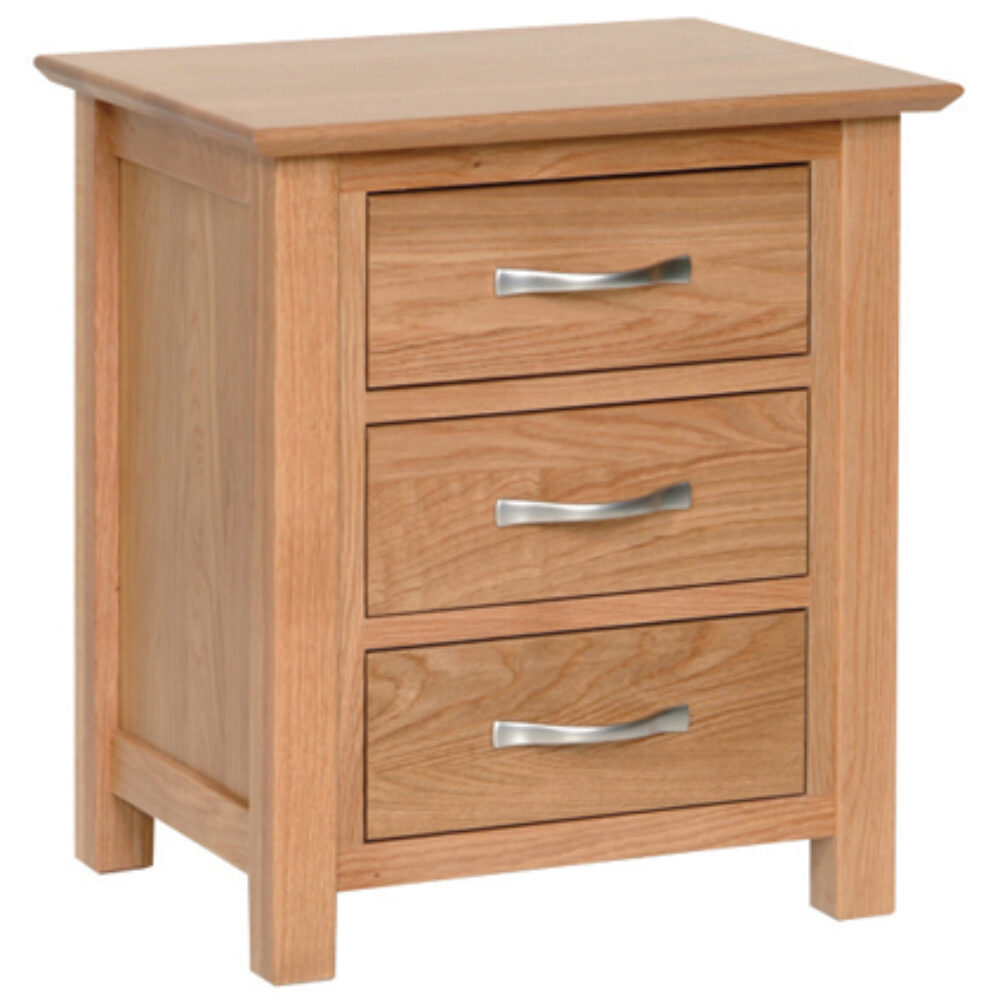 Classique Oak 3 Drawer Bedside
