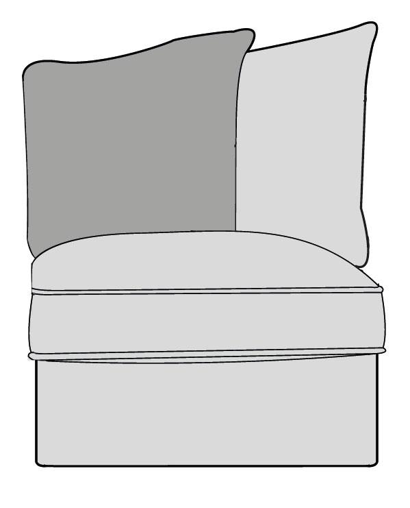 Denver Pillow-Back Armless Unit