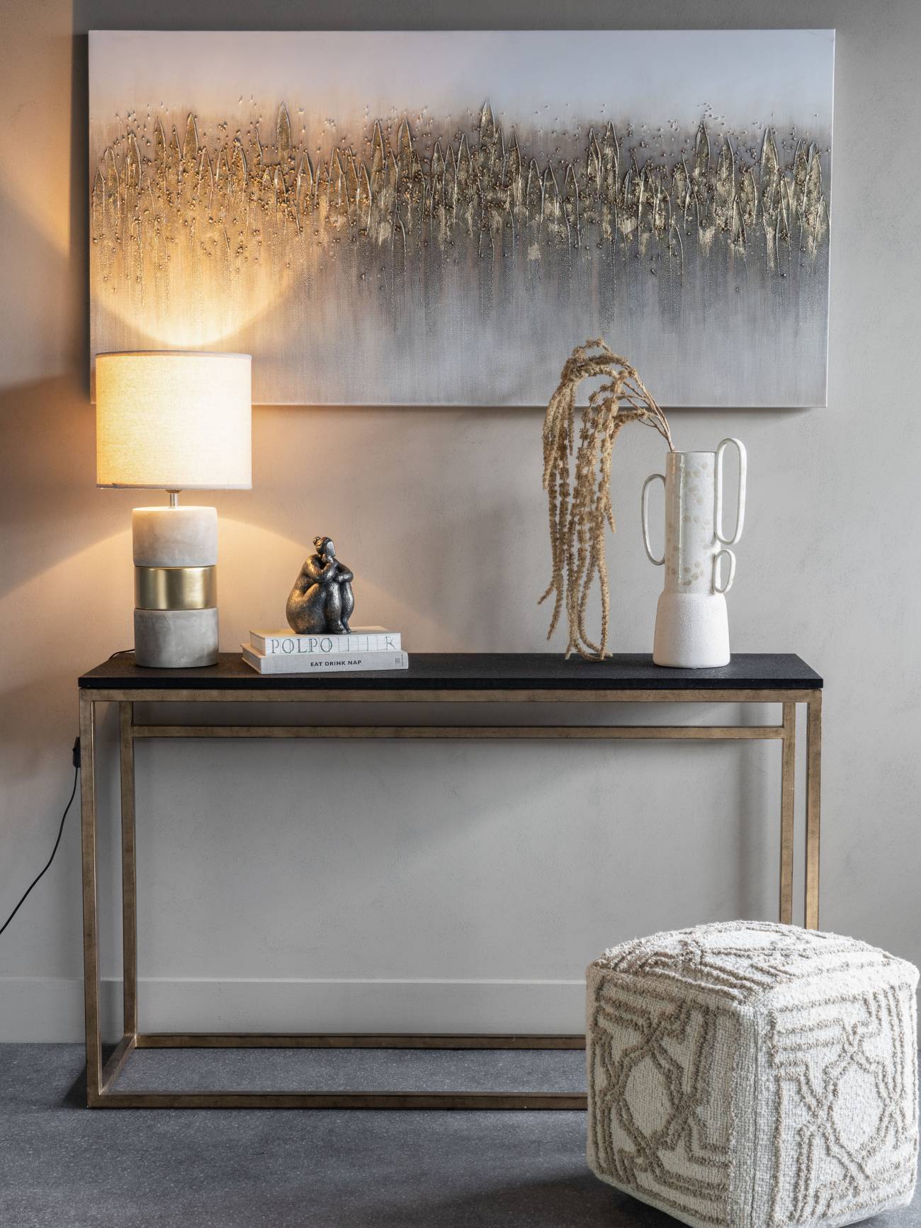 'Golden Reeds' wall canvas