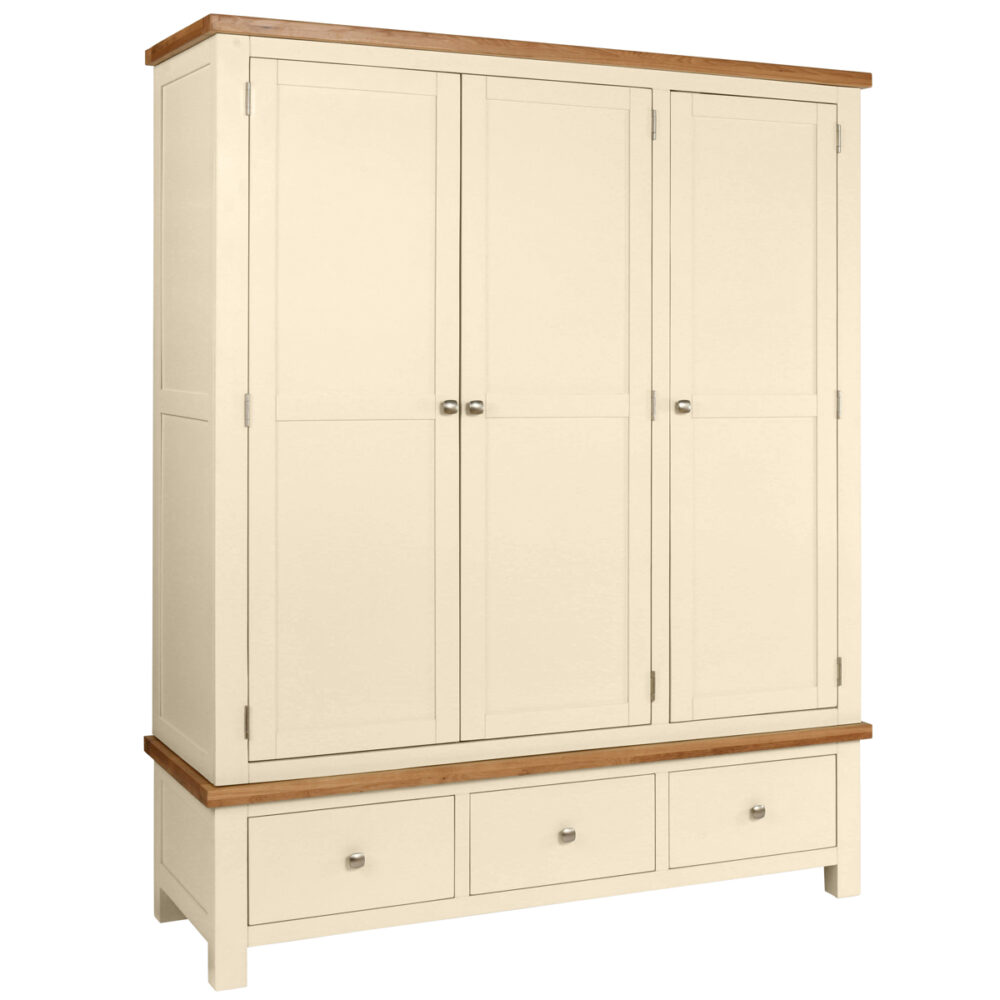 Cambridge Painted Triple Wardrobe with 3 Drawers
