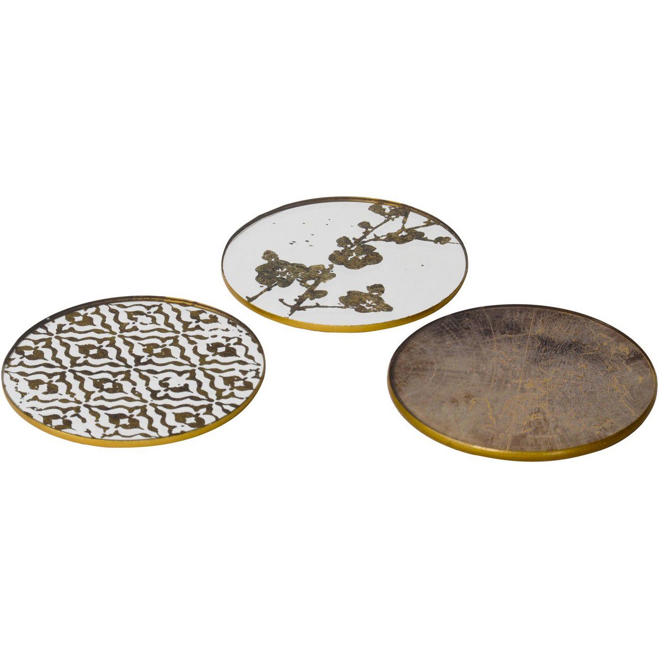 Vienna Antique Gold Diamond Coasters Set of 4
