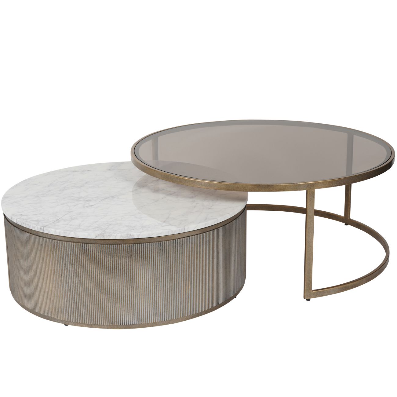 Carraway Aged Gold Set of 2 Nesting Coffee Tables