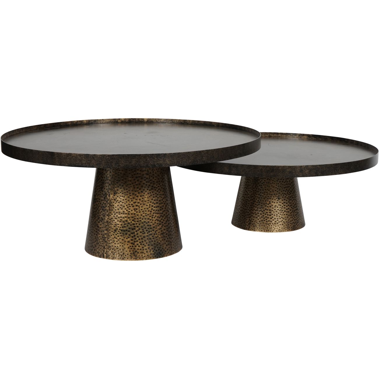 Sandbanks Set of 2 Rustic Antique Gold Coffee Tables