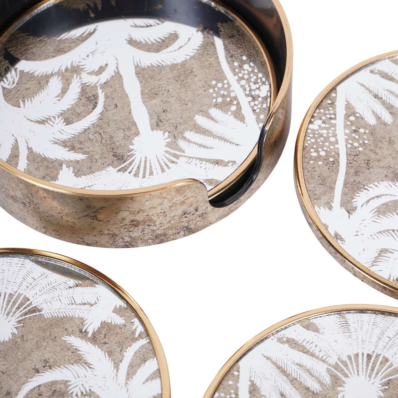 Palm Tree Set of 4 Round Coasters
