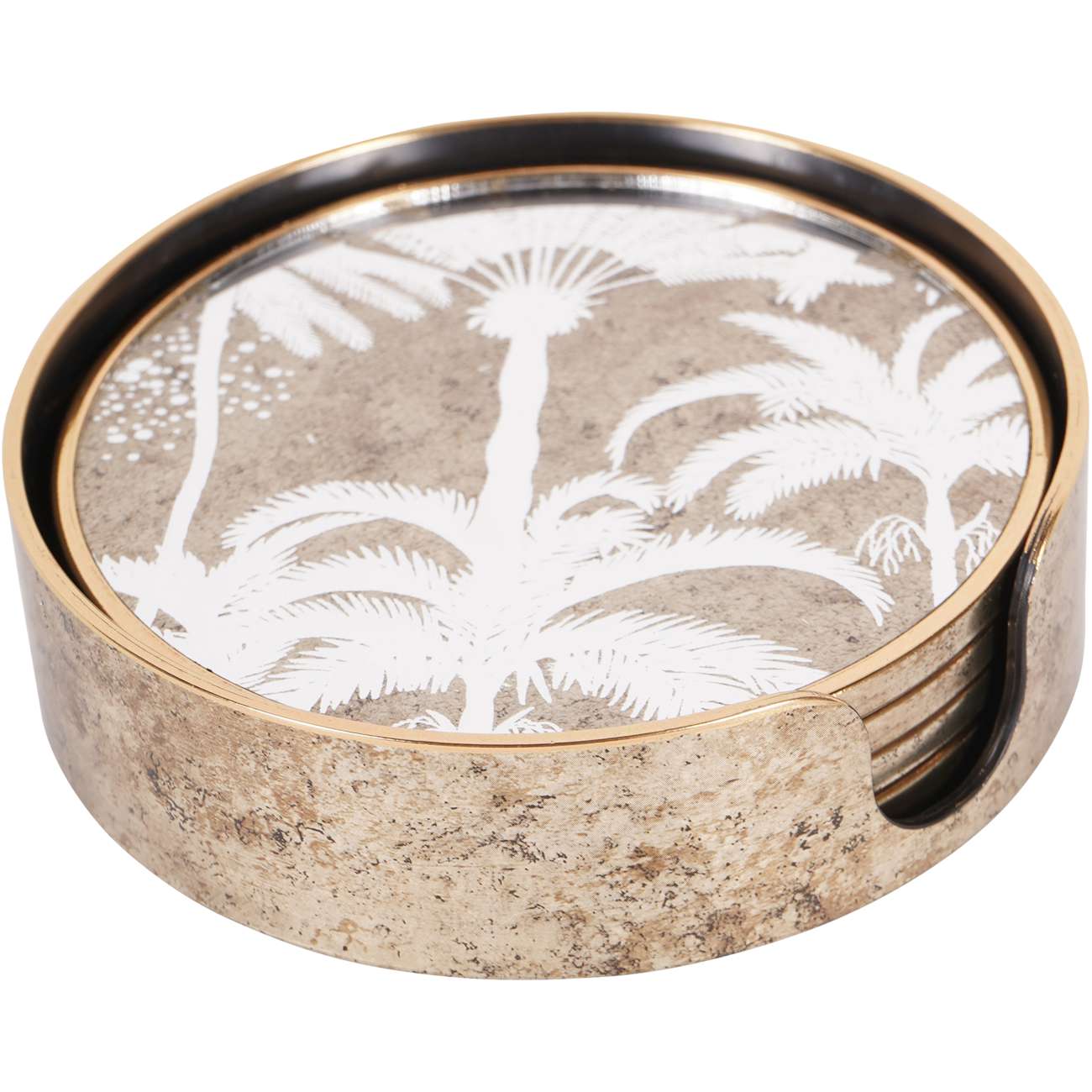 Palm Tree Set of 4 Round Coasters