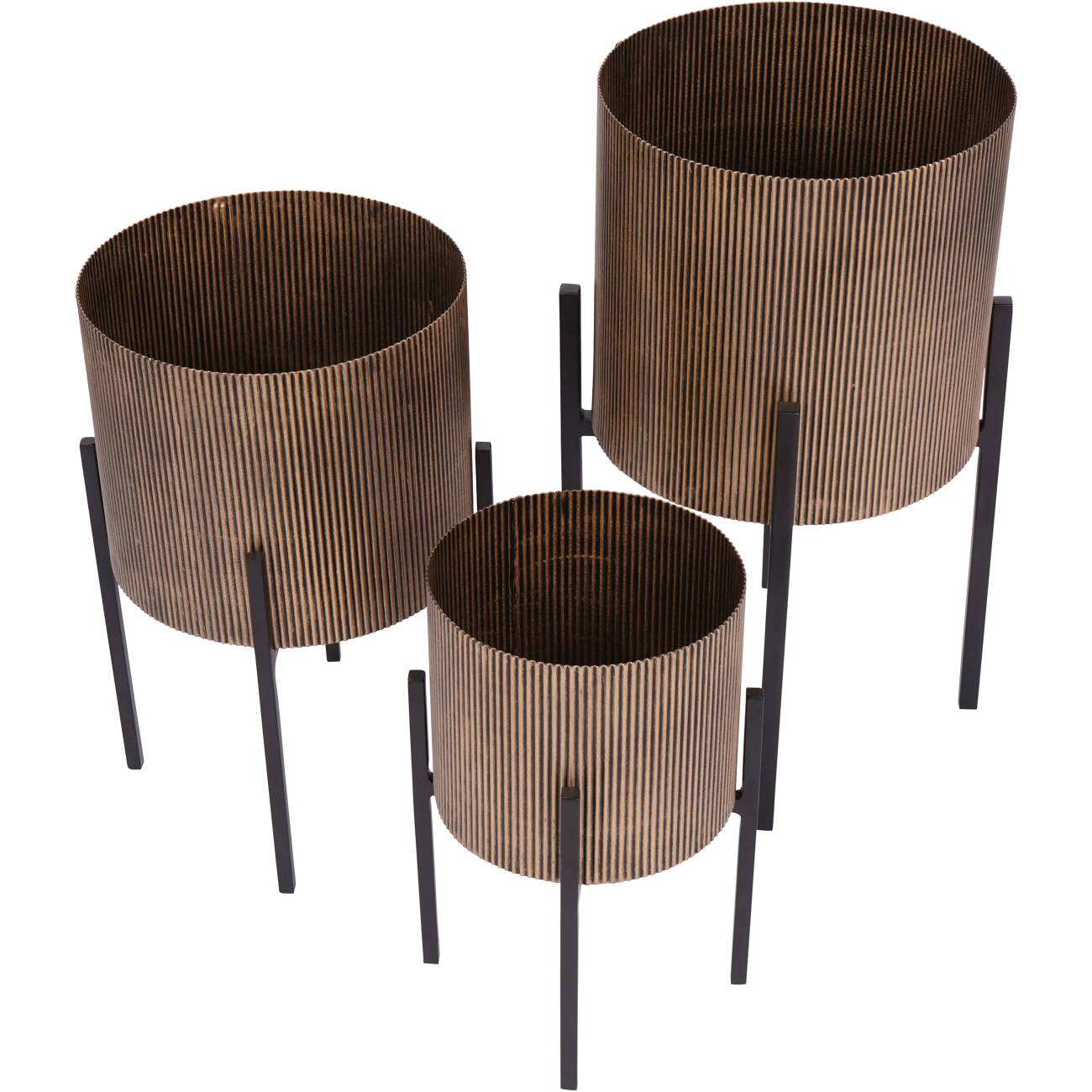 Carraway Aged Gold Set of 3 Floor Planters