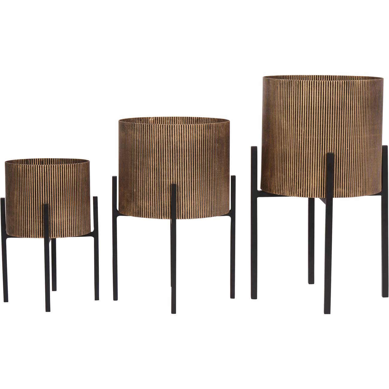 Carraway Aged Gold Set of 3 Floor Planters