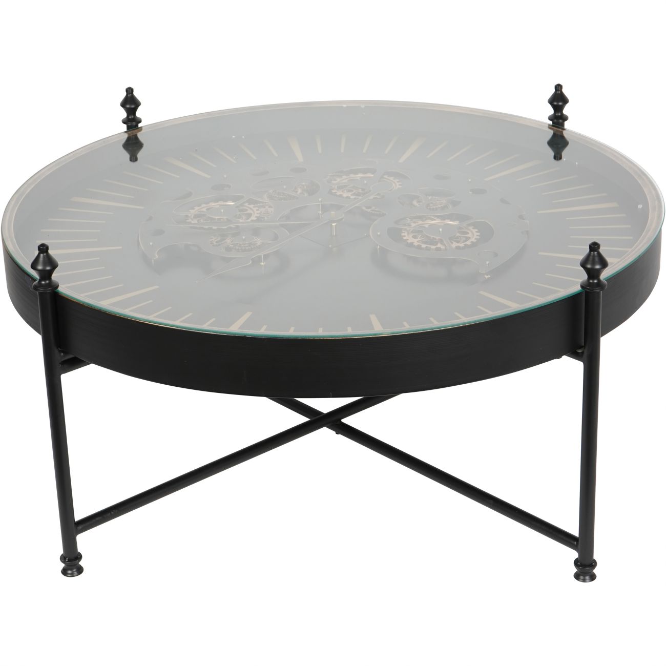 Palladium Moving Cogs Coffee Clock Table