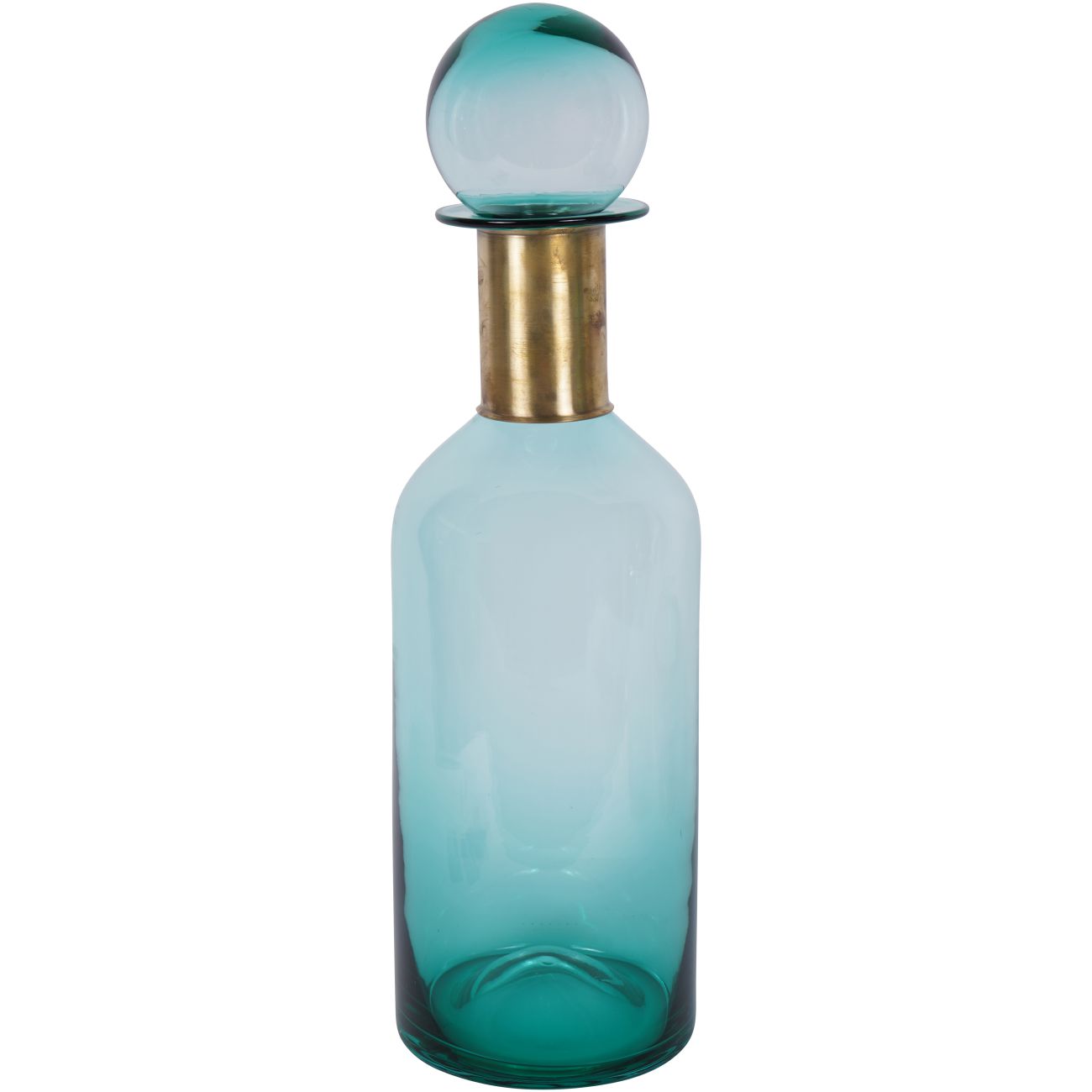 Jorum Tall Glass Bottle with Brass Detail Lid
