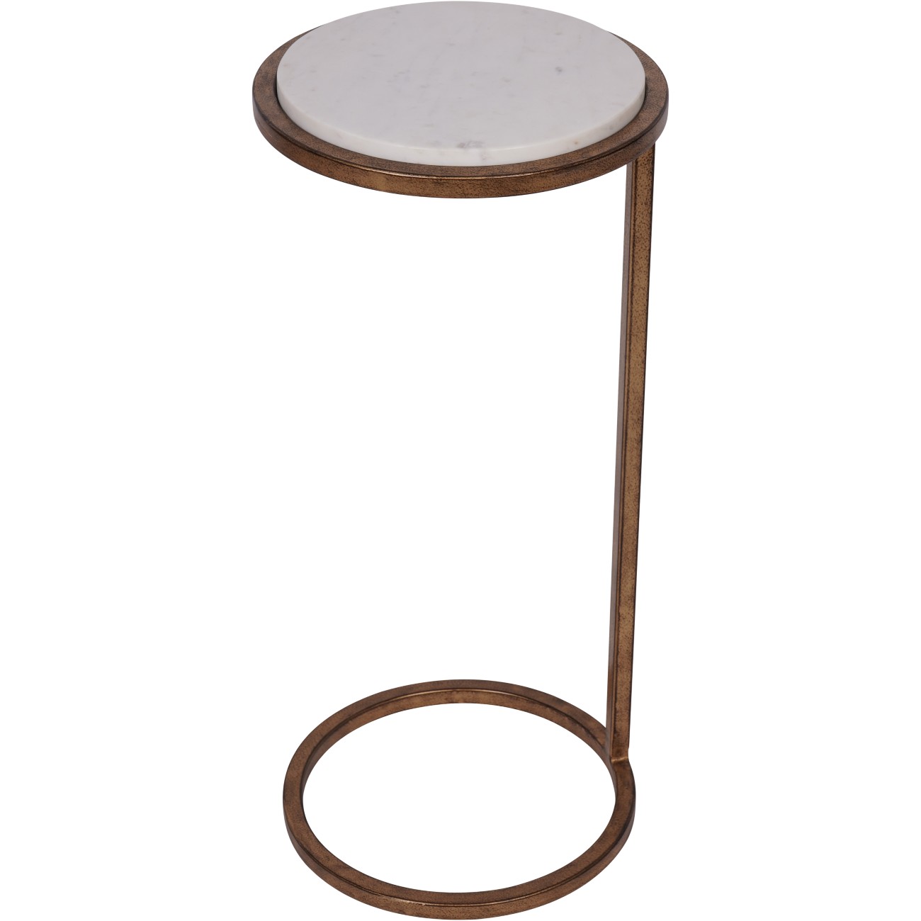 Iota White Banswara Marble Accent Table