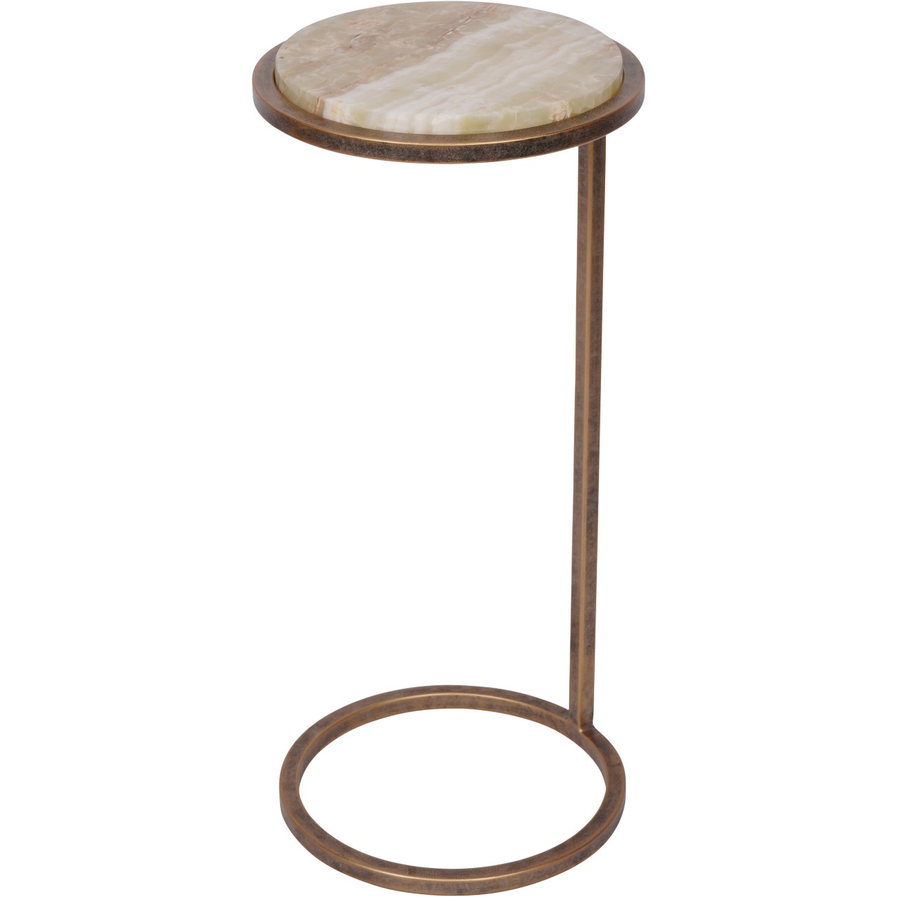 Iota Green Onyx Accent Table