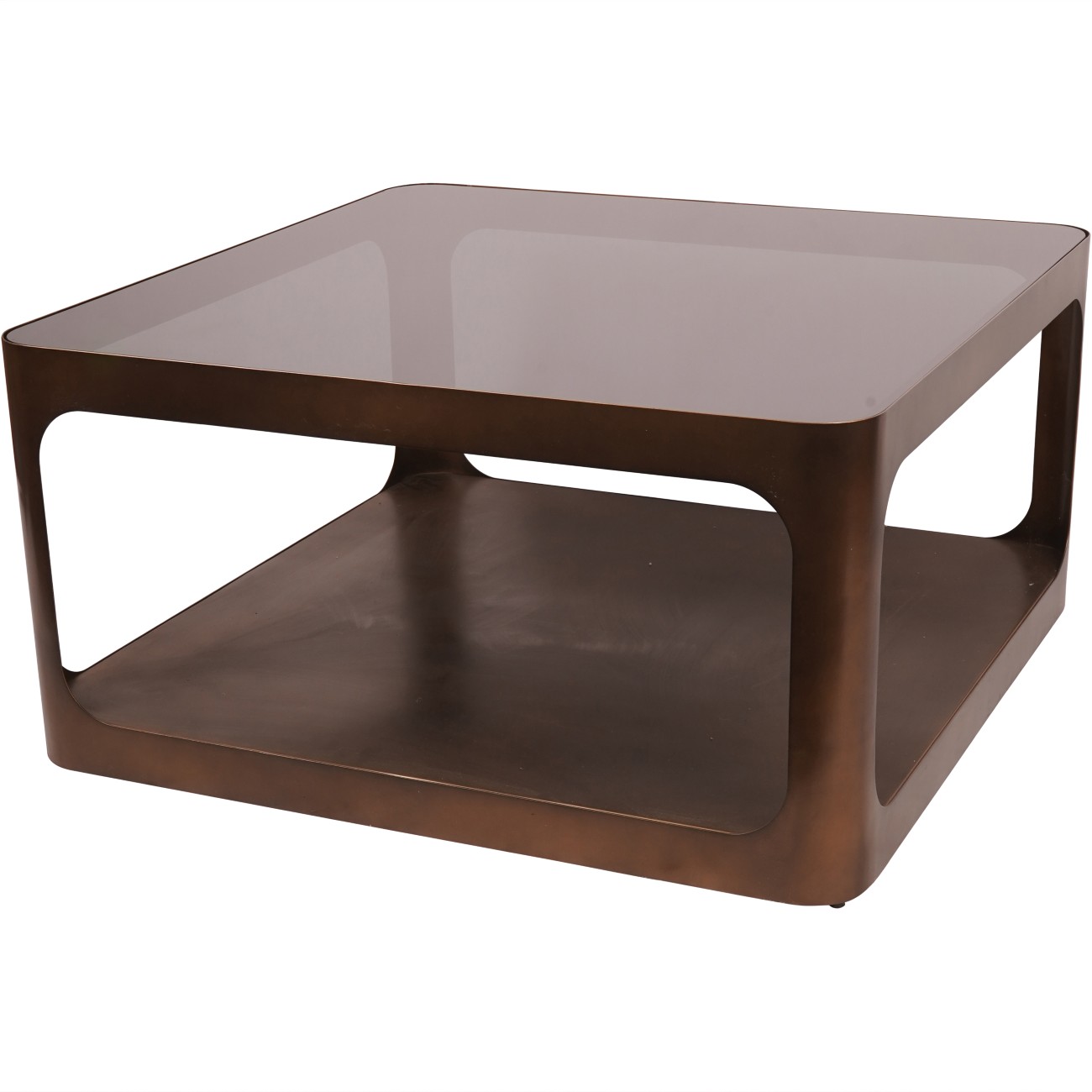 Thorpe Metal & Glass Square Coffee Table