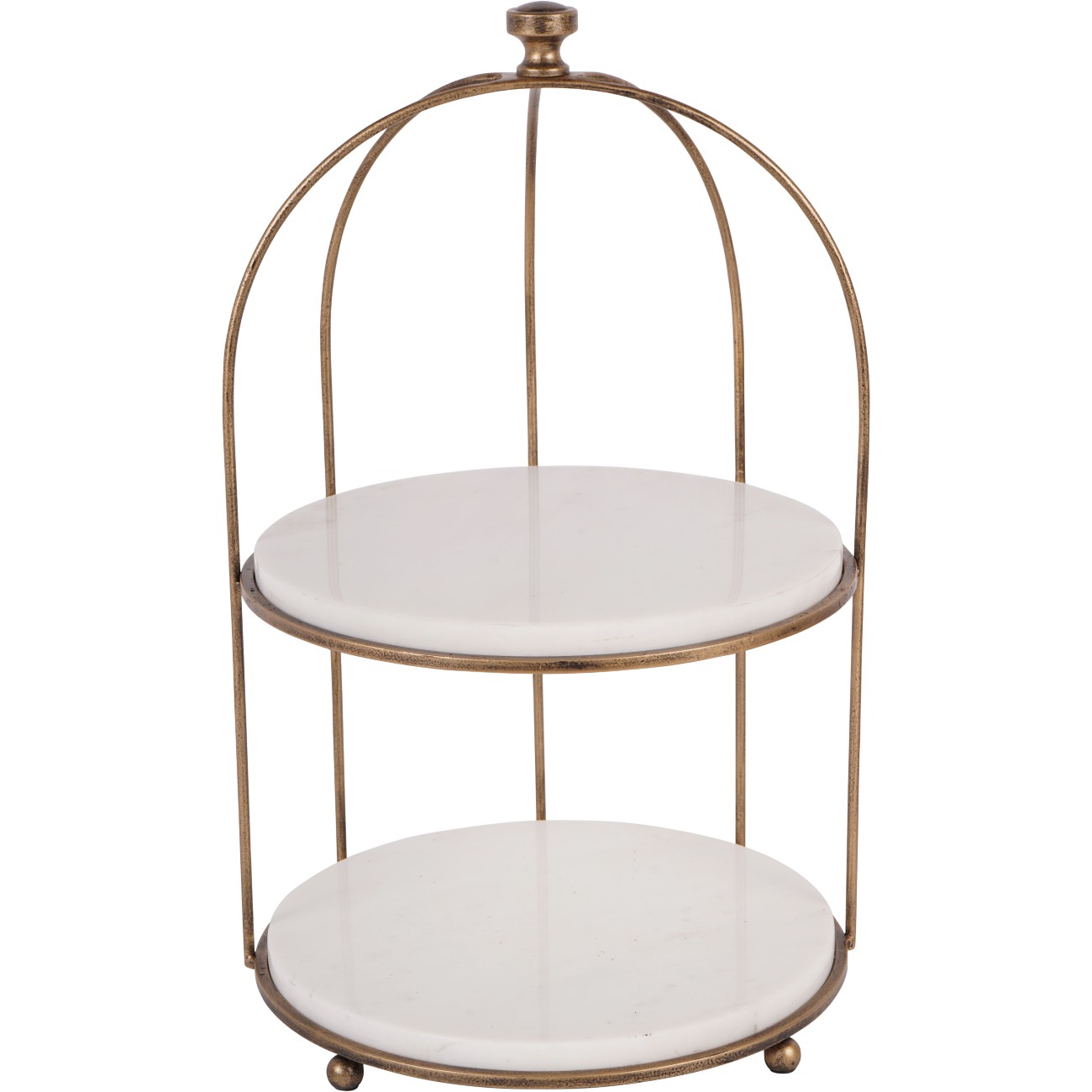 Carraway Aged Gold Two Tier Stand