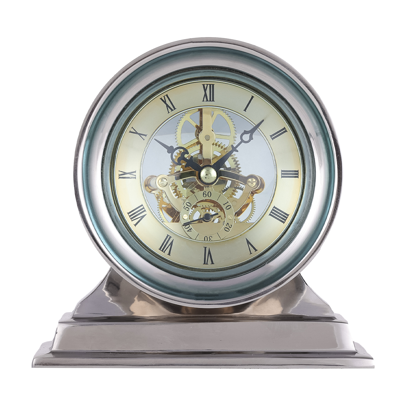 Cooper Nickel Mantel Clock