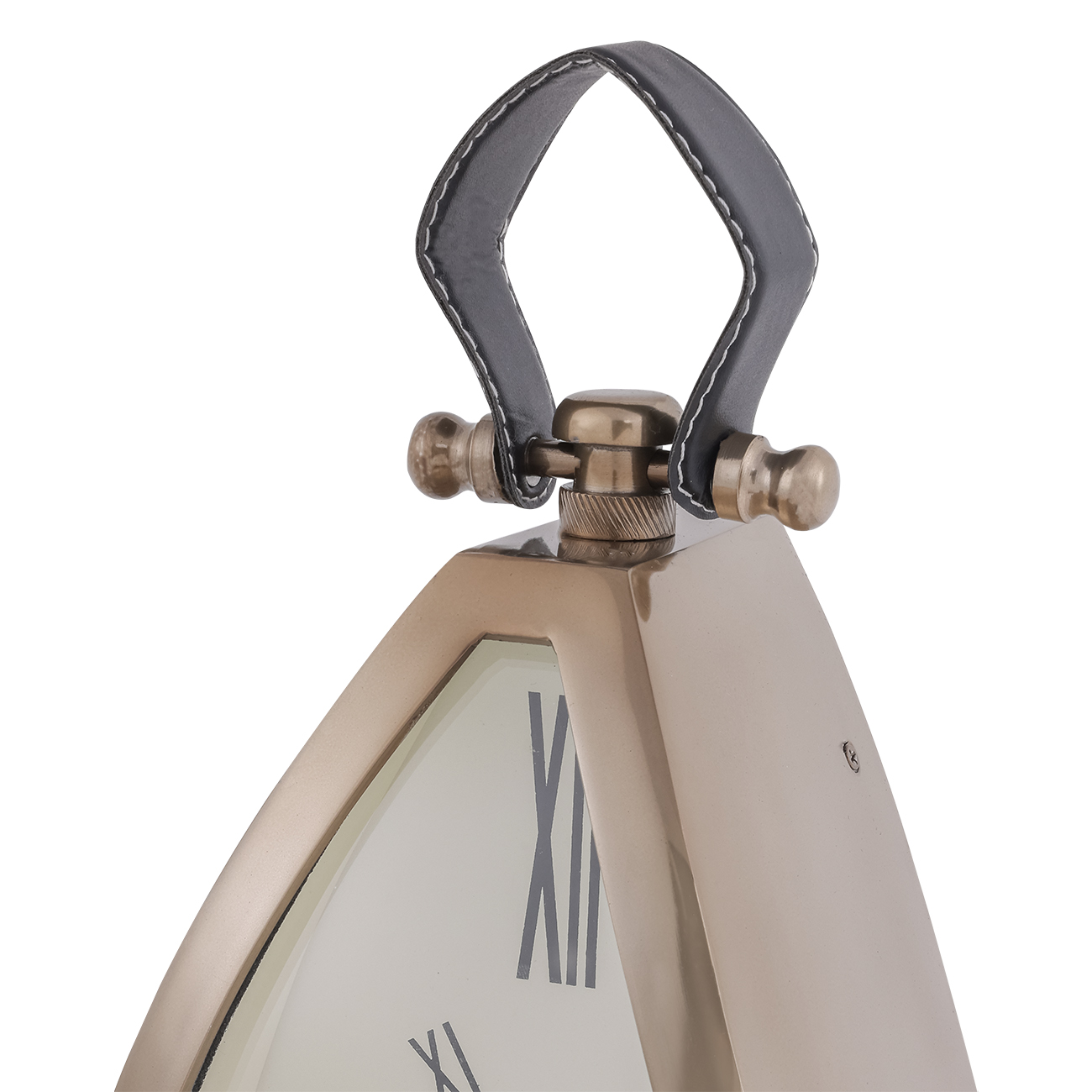 Isosceles Brass Mantel Clock Large
