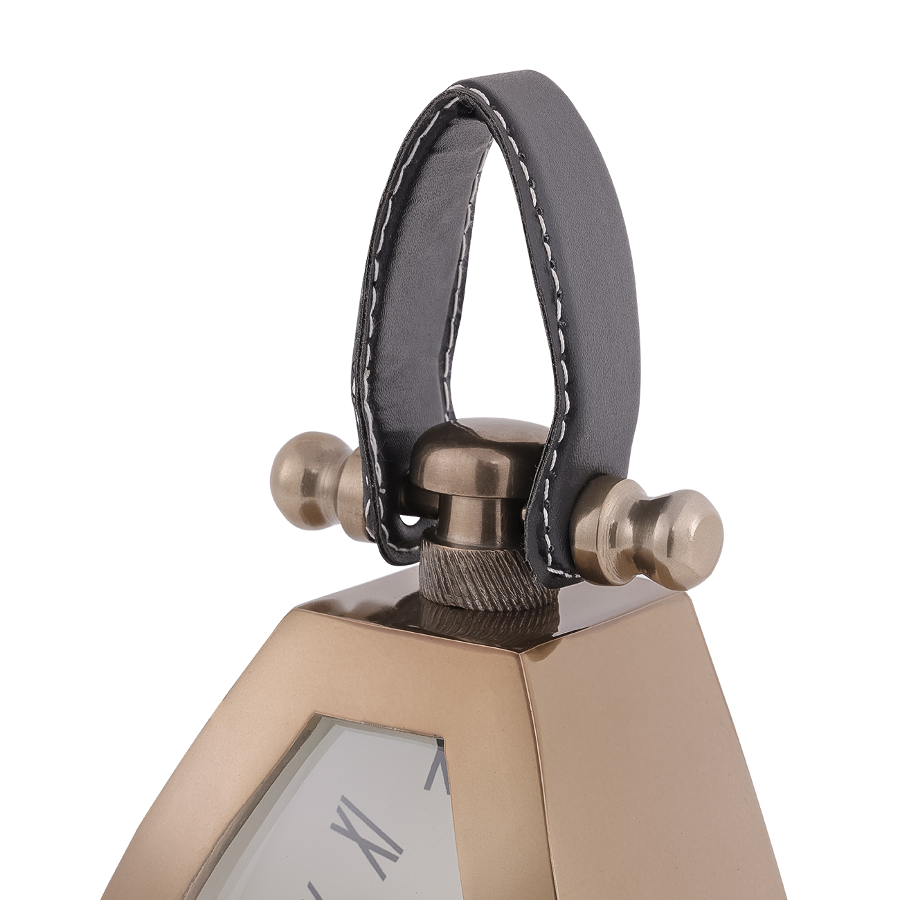 Isosceles Brass Mantel Clock Small