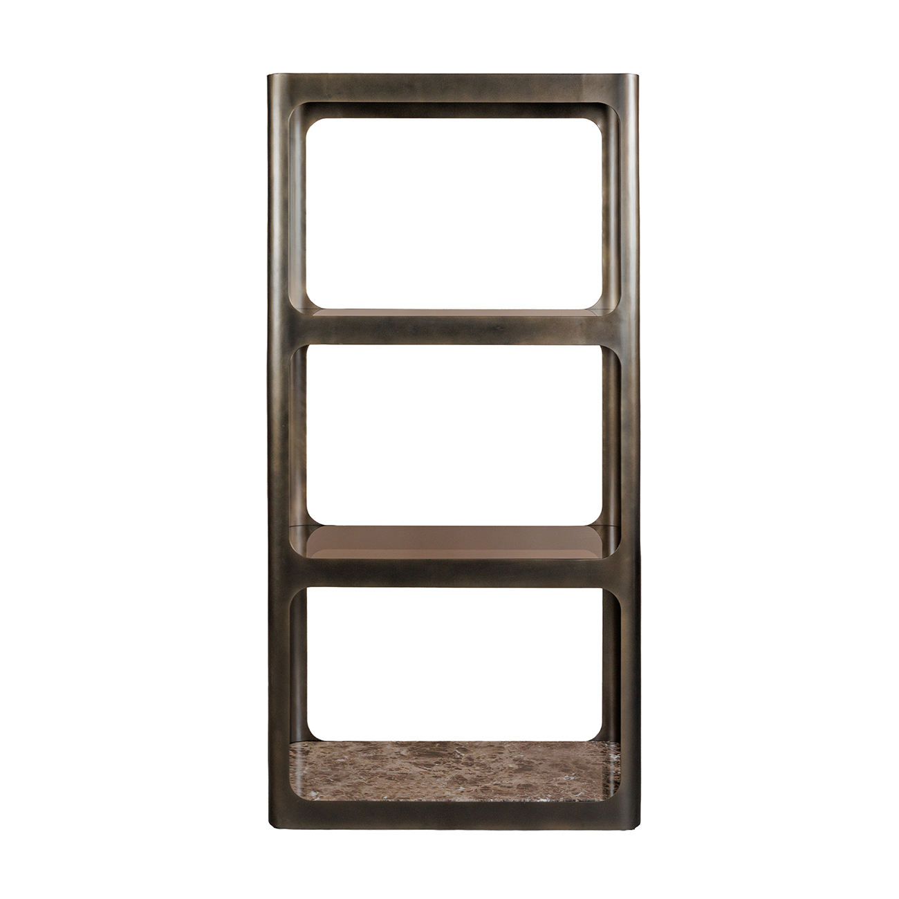 Thorpe 2 Metal Glass & Marble Shelving Unit