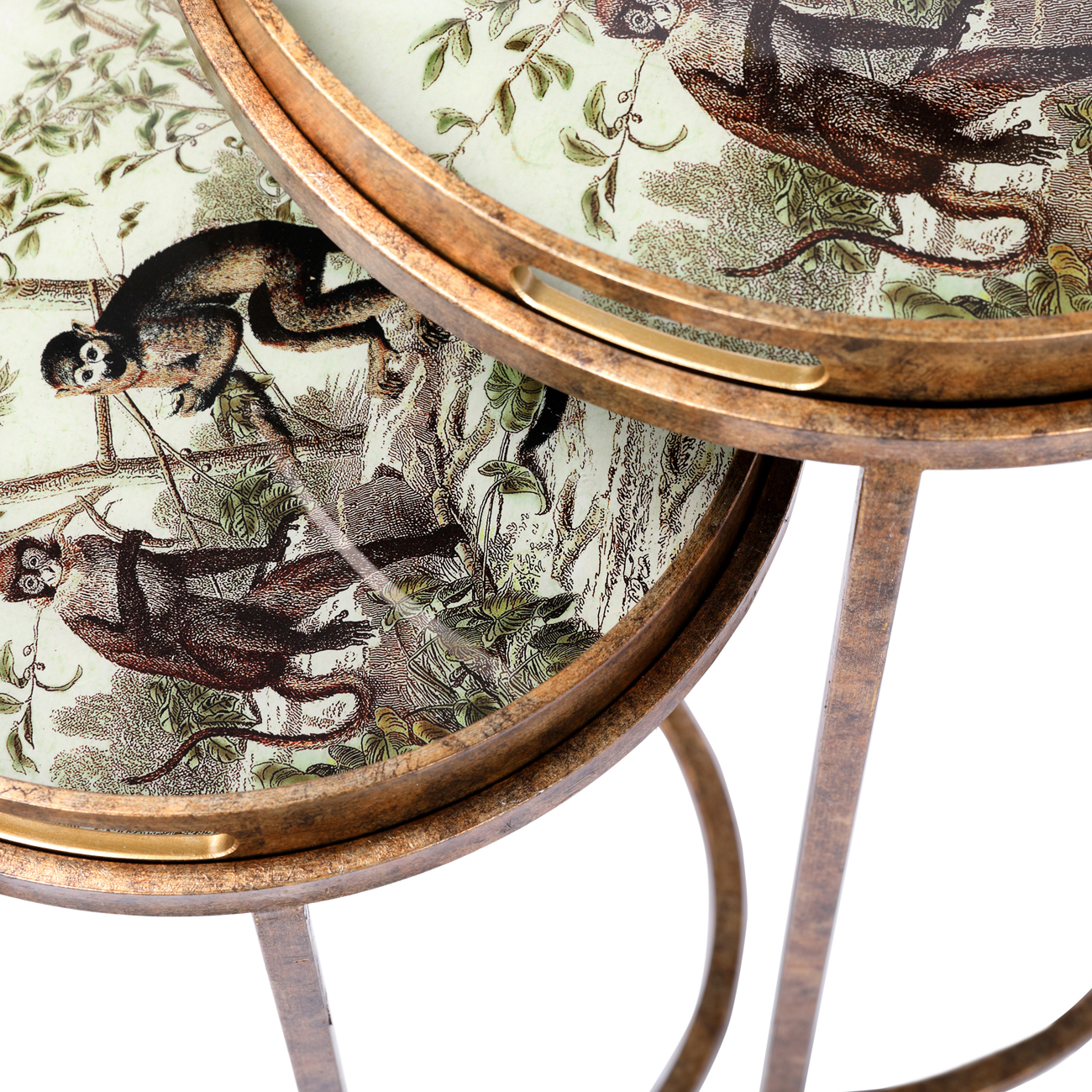 Monkey Jungle Set of 2 Side Tables