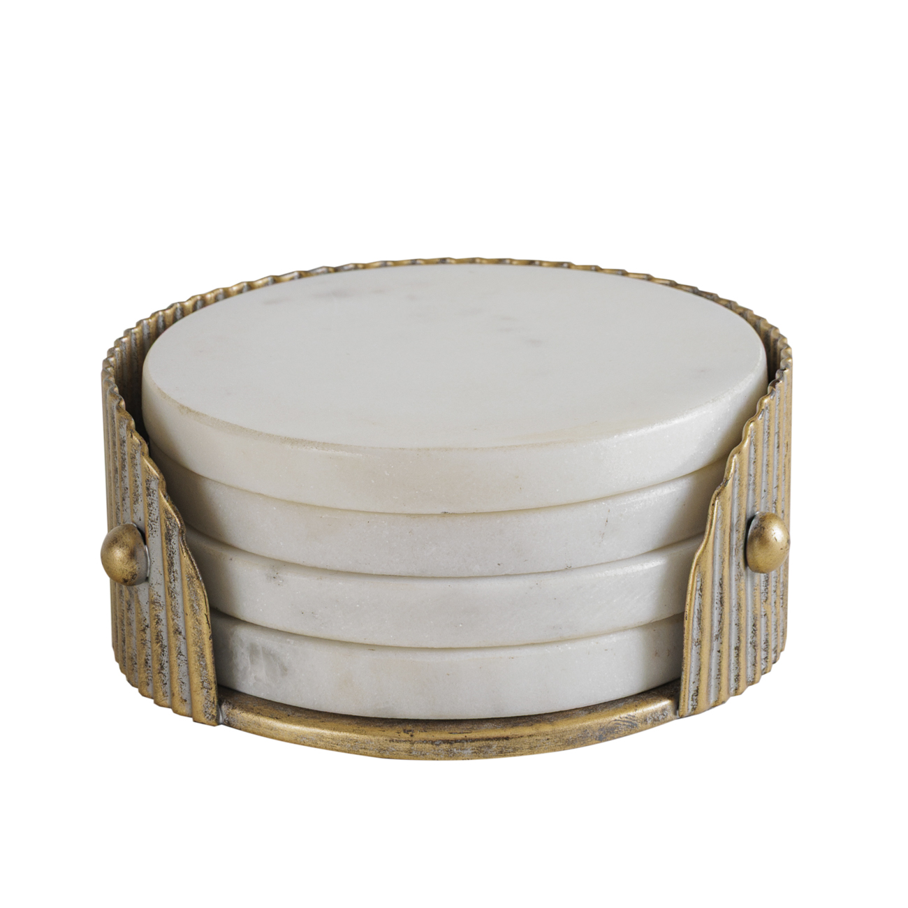 Carraway Aged Gold Coasters Set of 4