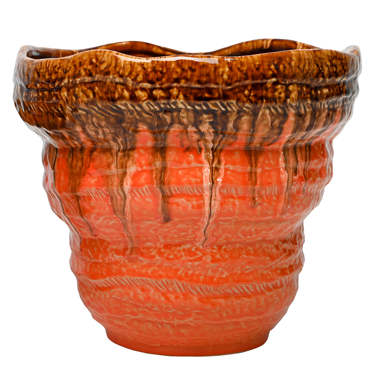 Ibiza Amber Reactive Glaze Planter Large