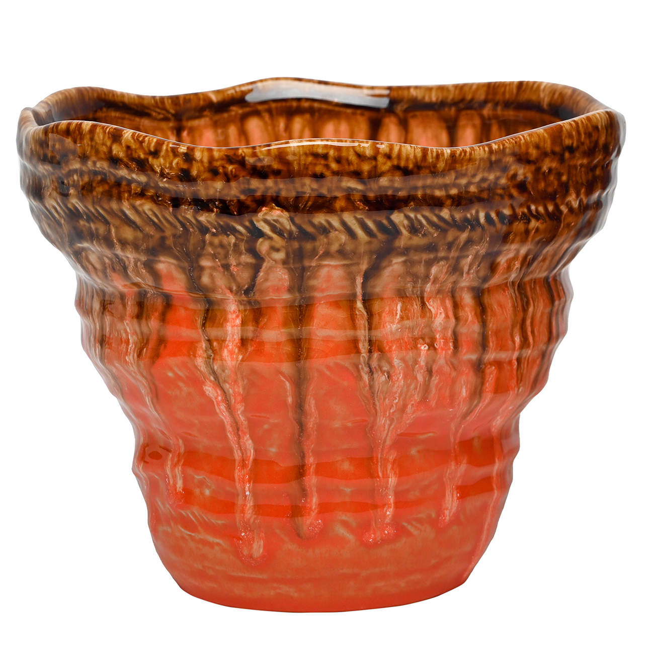 Ibiza Amber Reactive Glaze Planter Small