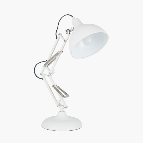 Alonzo matt white angled task table lamp