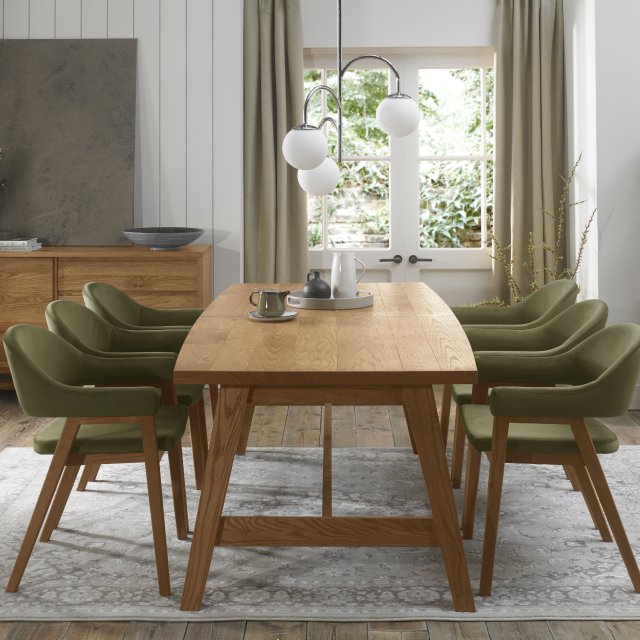 Austin rustic oak 2.2m extending dining table
