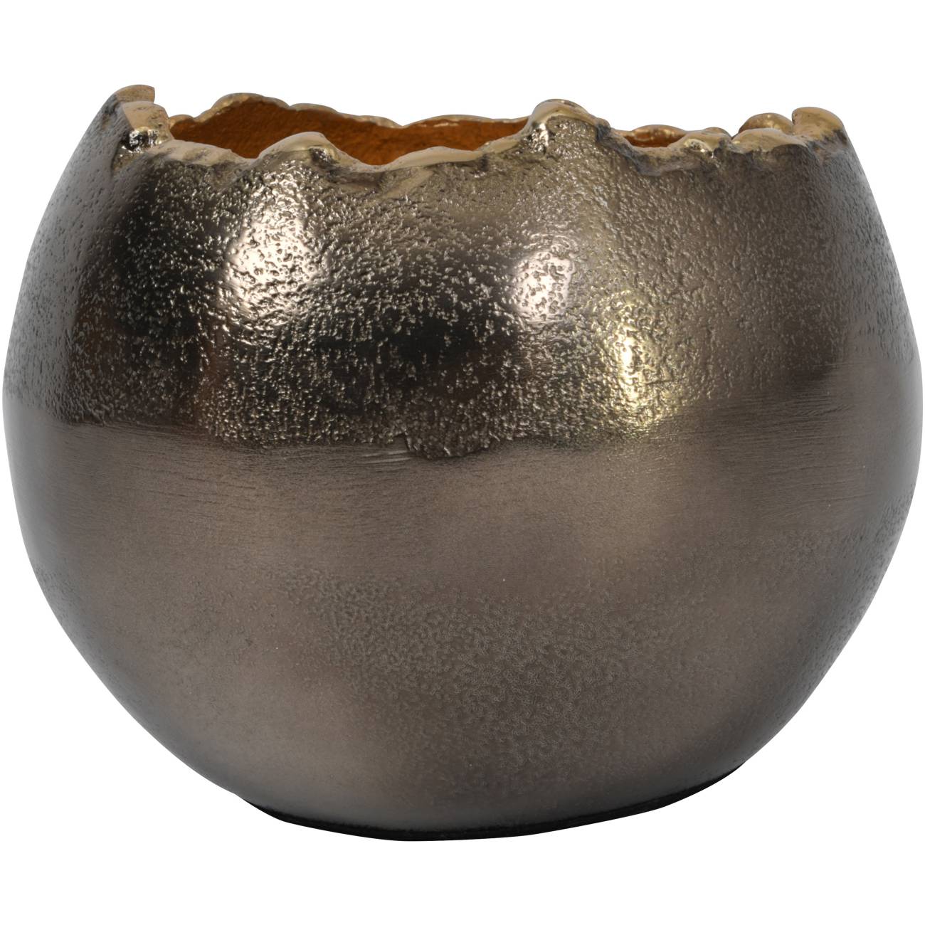 Rounded Merapi decorative vase with a lava-inspired edge