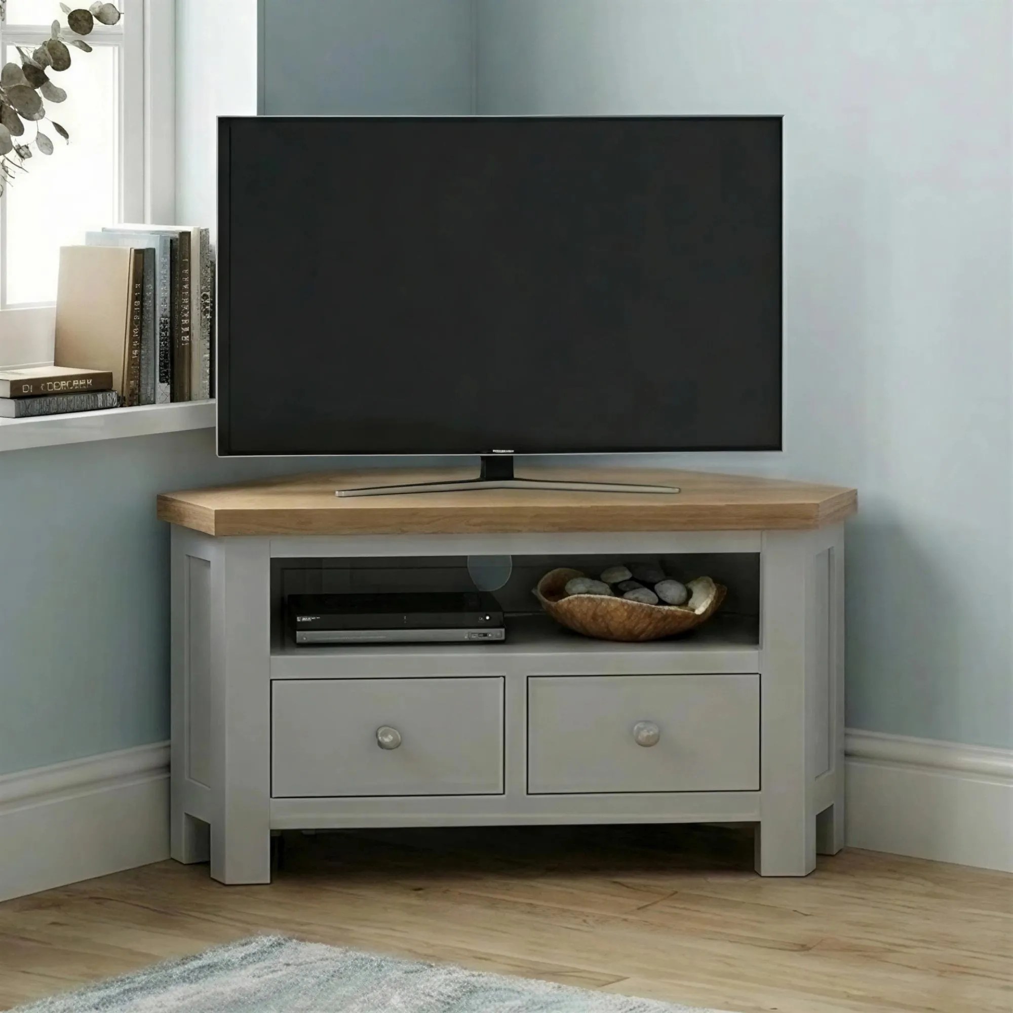 Cambridge Painted DPT074 in Moon Grey with natural oak top