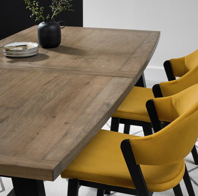 Dallas weathered oak and peppercorn 1.77m extending dining table