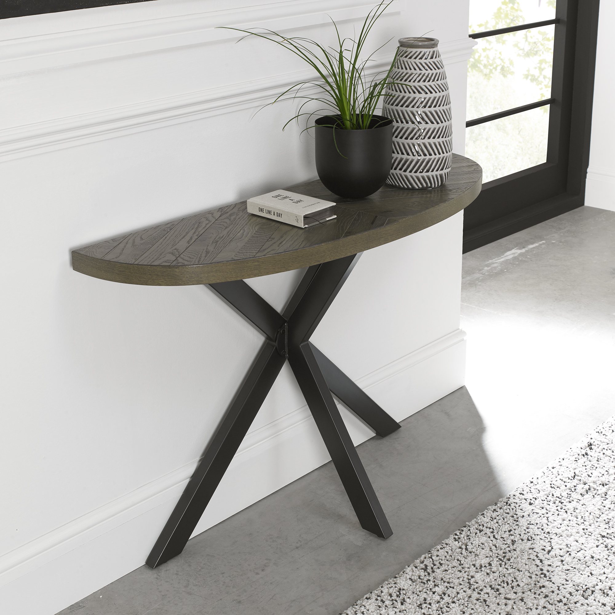 Florence Console Table in Fumed Oak