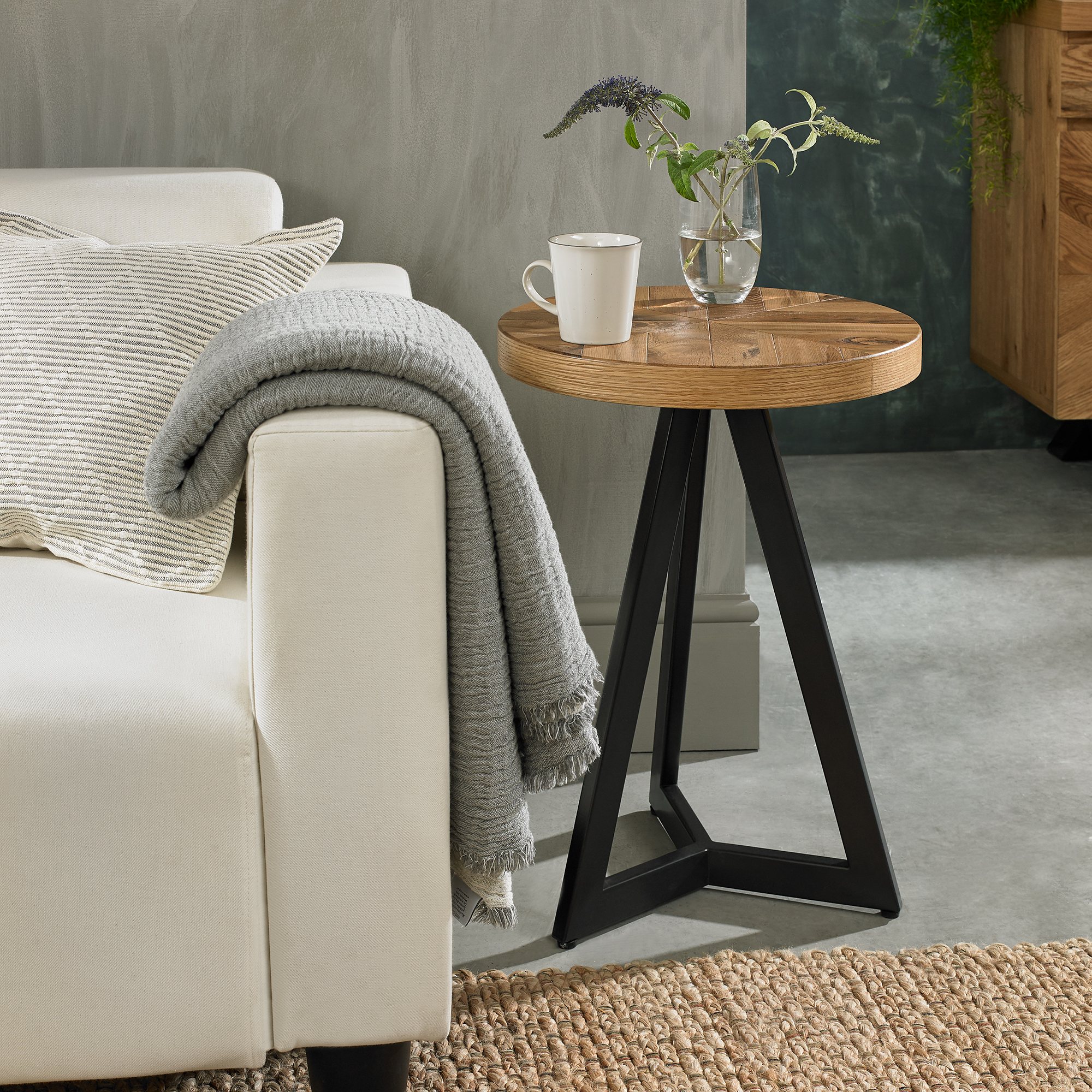 Florence Lamp Table in Rustic Oak