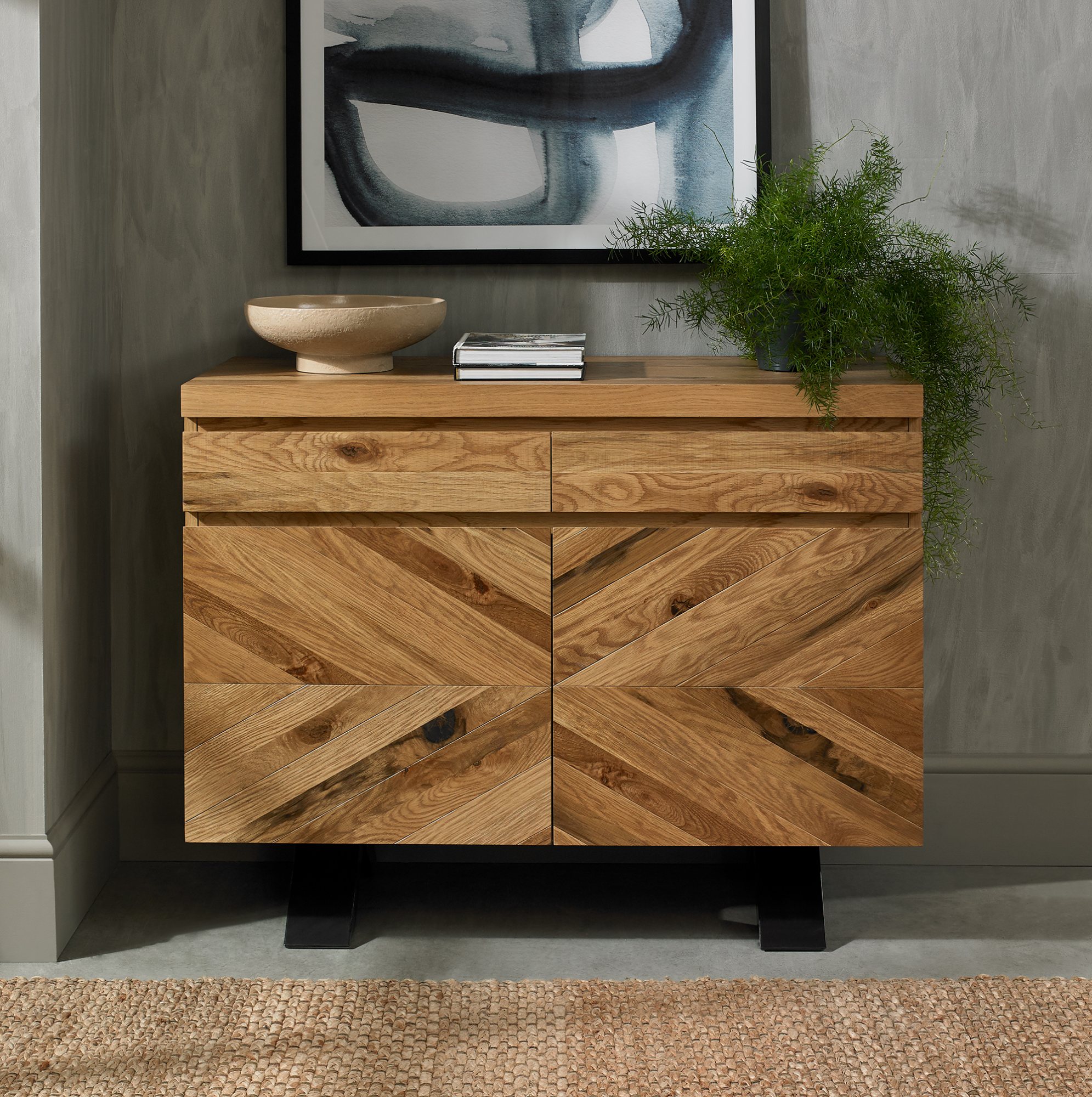 Florence Narrow Sideboard in Rustic Oak