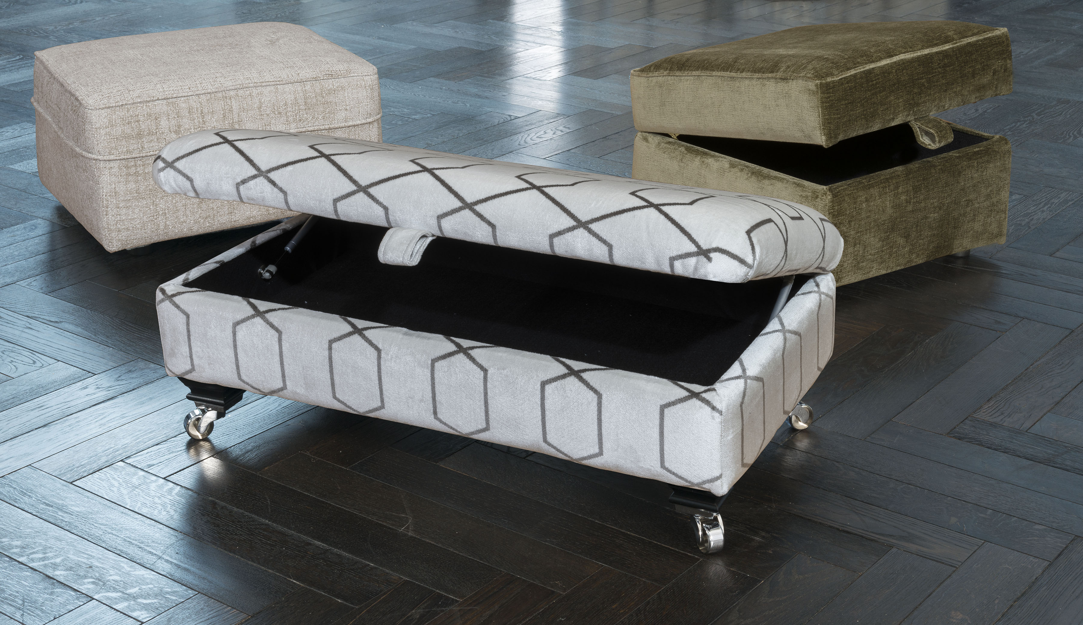 Genoa legged ottoman storage stool and footstool