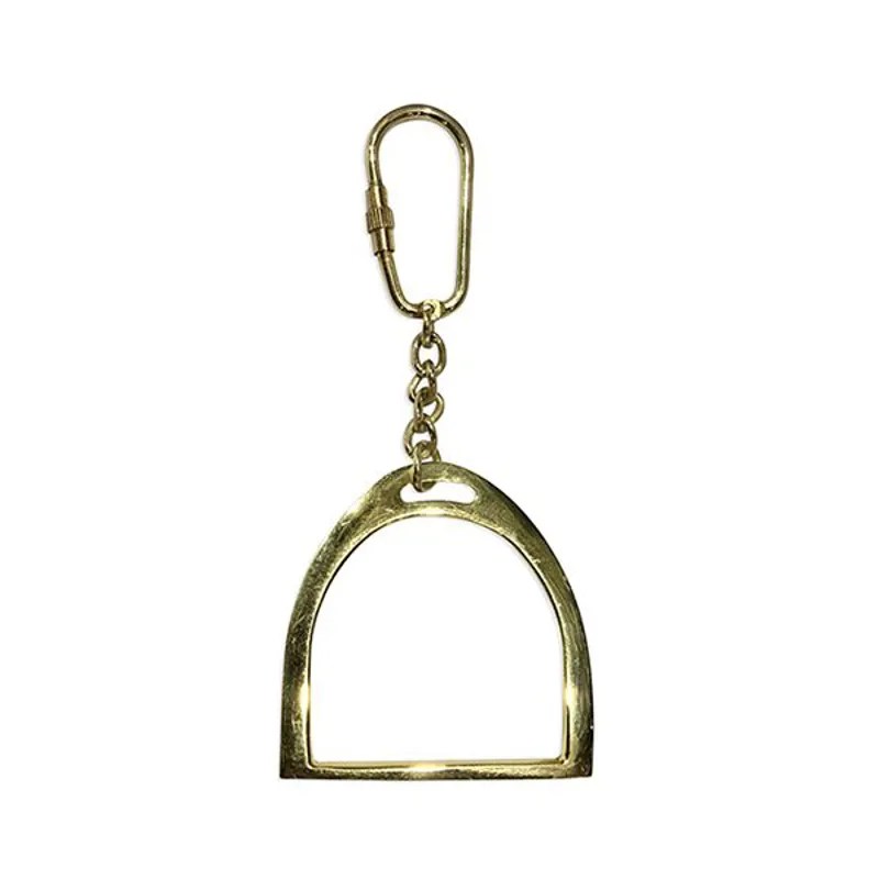 Large Gold Stirrup Key Ring