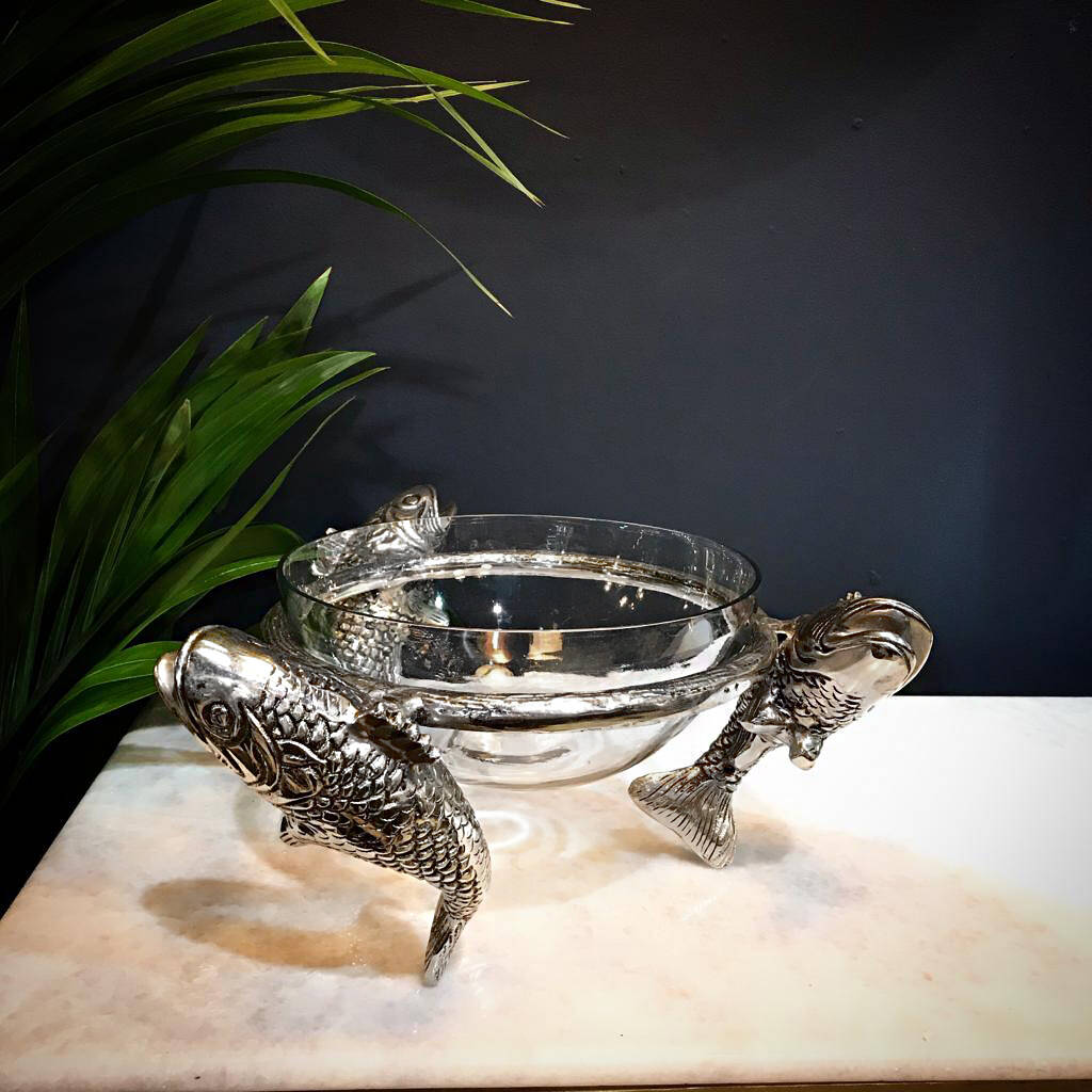 Leaping Fish Glass Bowl